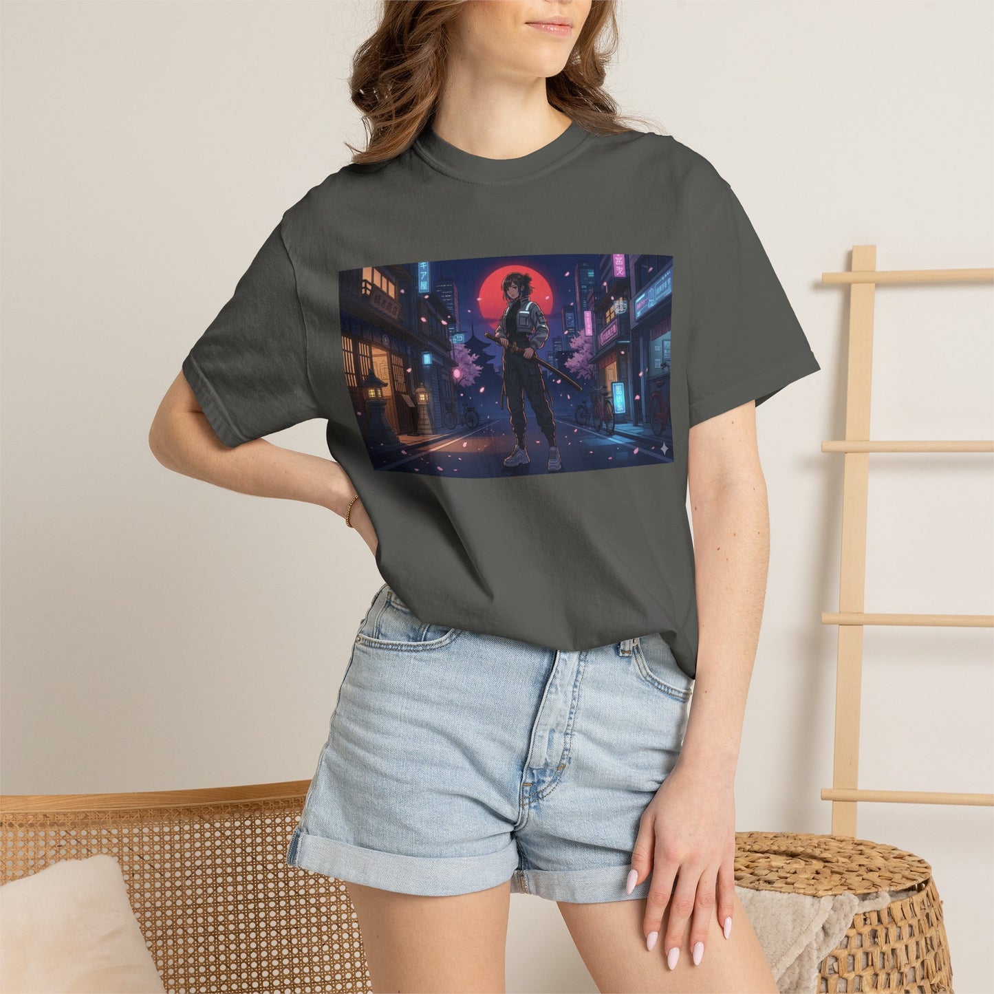 Japan — Samurai City Tradition + Nightscape T-Shirt —  Graphic Tee