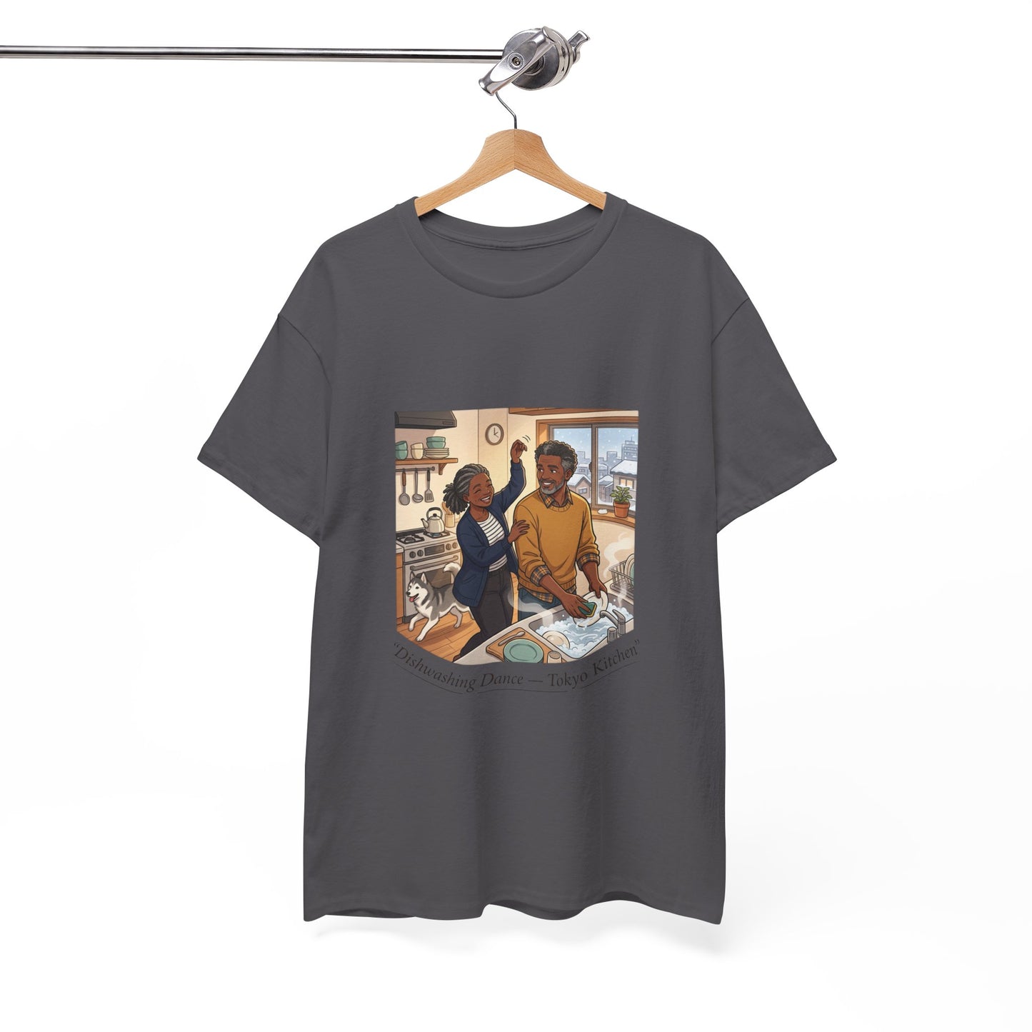 Dishwashing Dance Tee — Couple Kitchen Graphic T-Shirt
