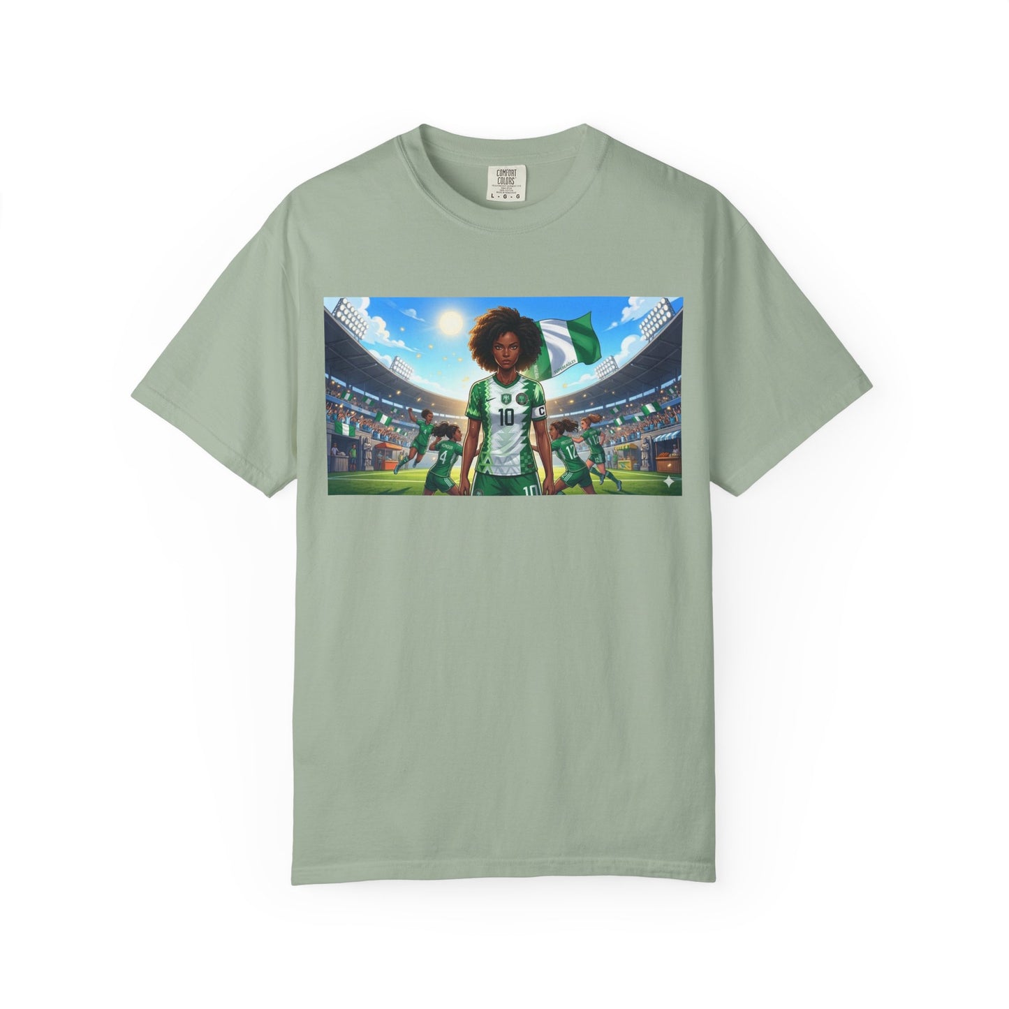 Commander- Female- Nigerian Soccer Player Stadium  - T-shirt - Graphic Tee