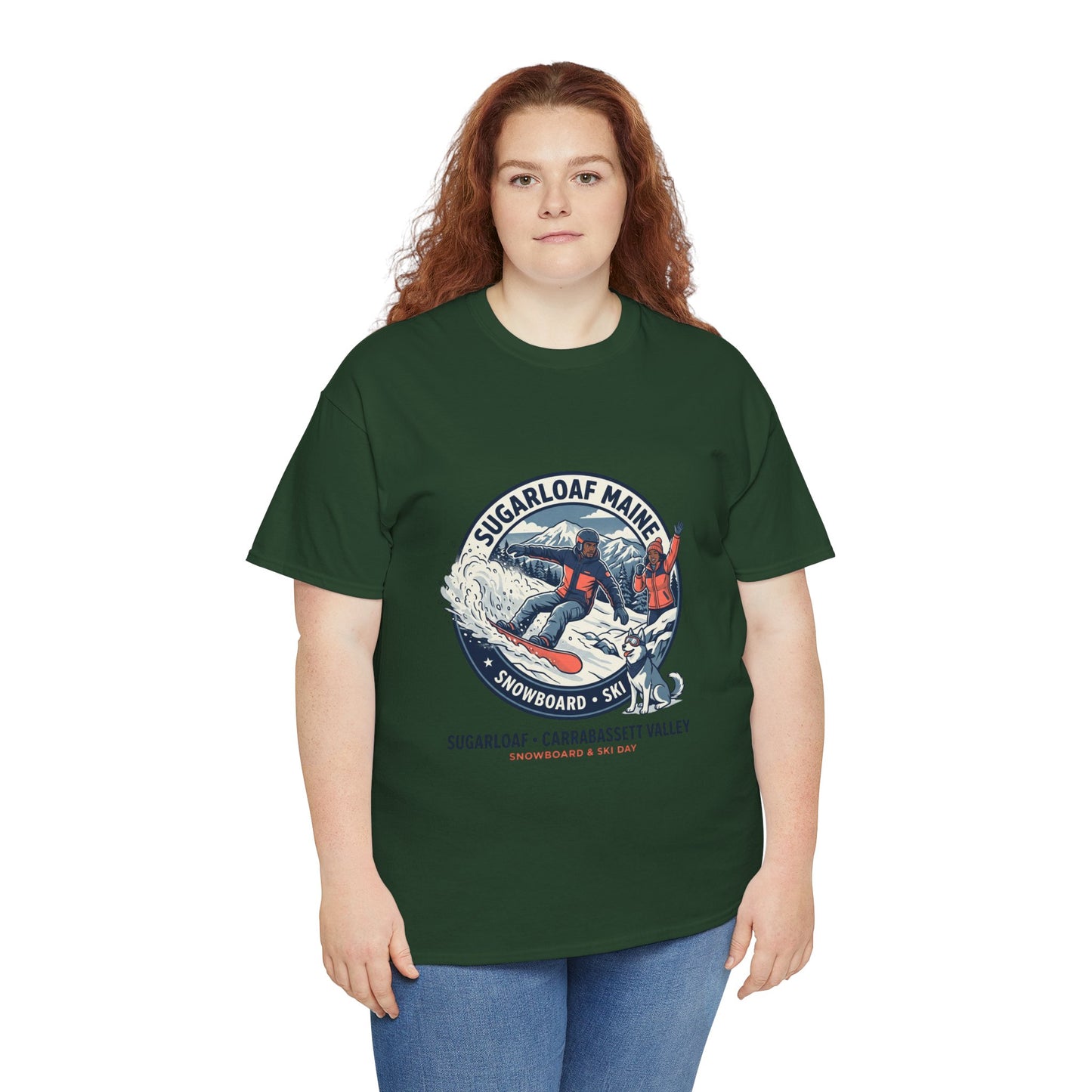Sugarloaf Maine Snowboard & Ski T‑Shirt — Sugarloaf‑Carrabassett Valley Retro Graphic Tee