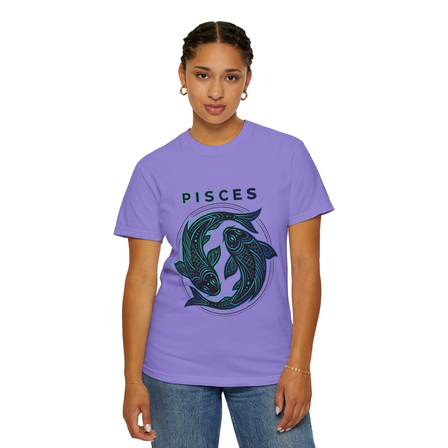 Pisces Zodiac T-Shirt — Artistic Twin Fish Astrology Tee