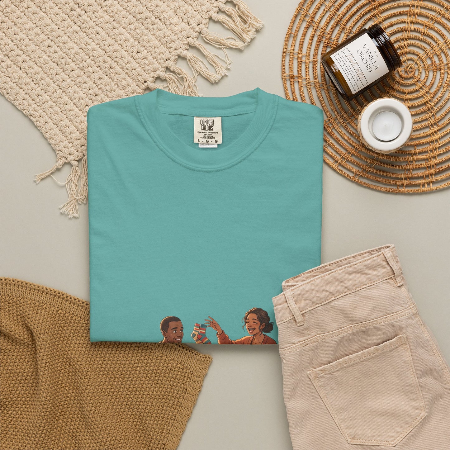 Picnic Cheers T-Shirt — Vintage Couple & Dog Illustration Tee
