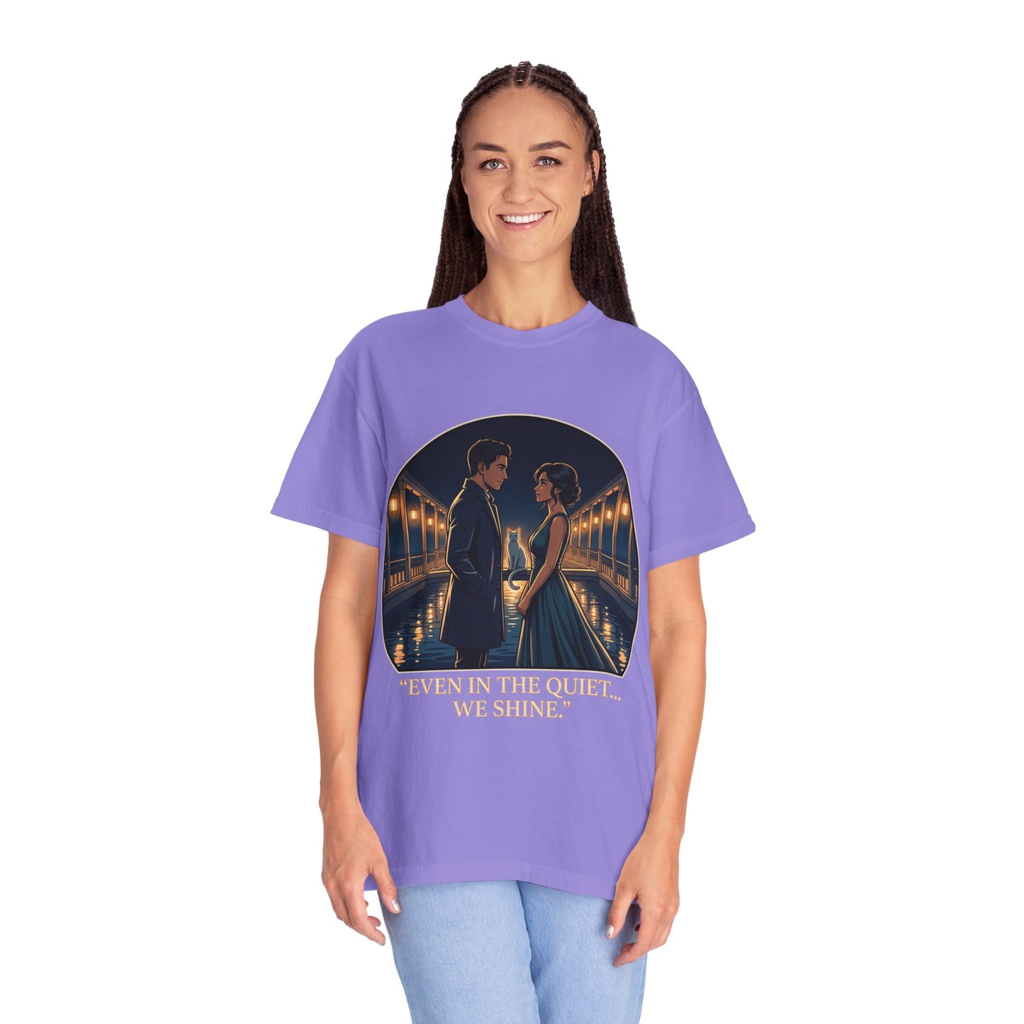 Romantic Night Stroll T-Shirt — "Even in the Quiet... We Shine" Graphic Tee