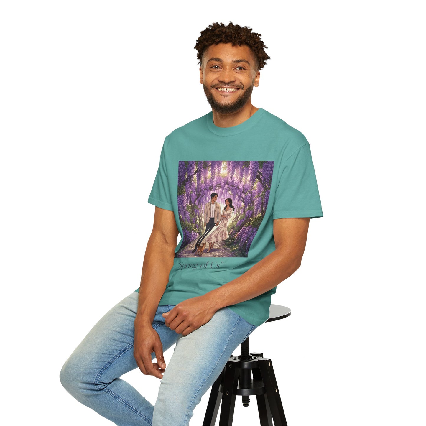Spring of Us T-Shirt — Romantic Wisteria Couple Graphic Tee