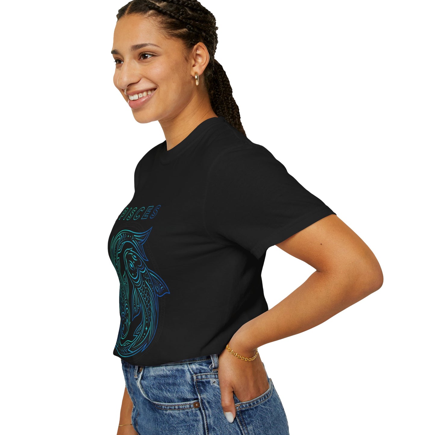 Pisces Zodiac T-Shirt — Artistic Twin Fish Astrology Tee