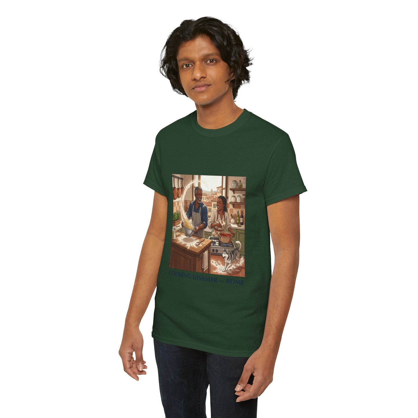 T-Shirt — 'Cooking Disaster — Rome' Illustrated Cooking Tee