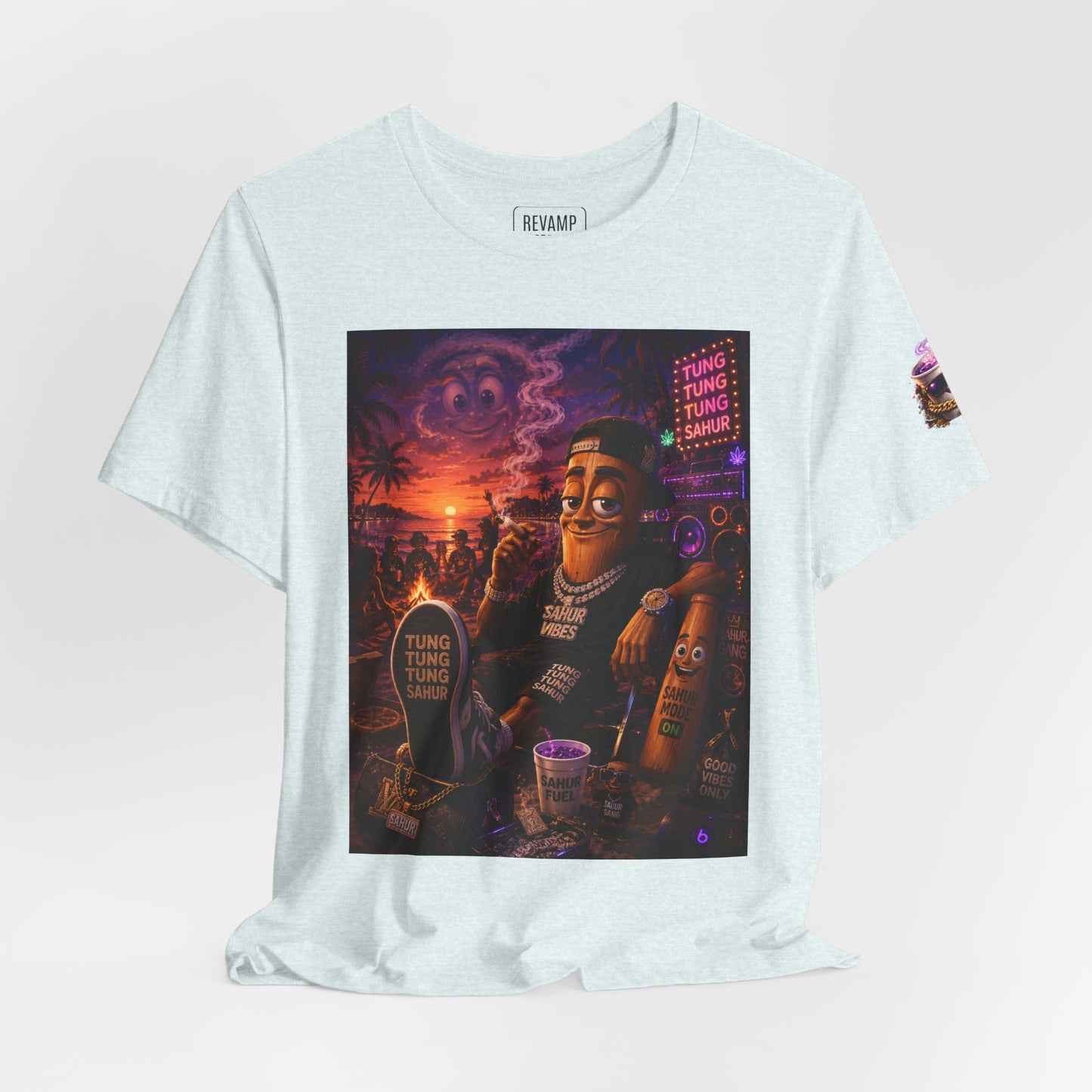 Tung Tung Tung Sahur T-Shirt — "Summertime Vibes" Retro Beach Party Graphic Tee