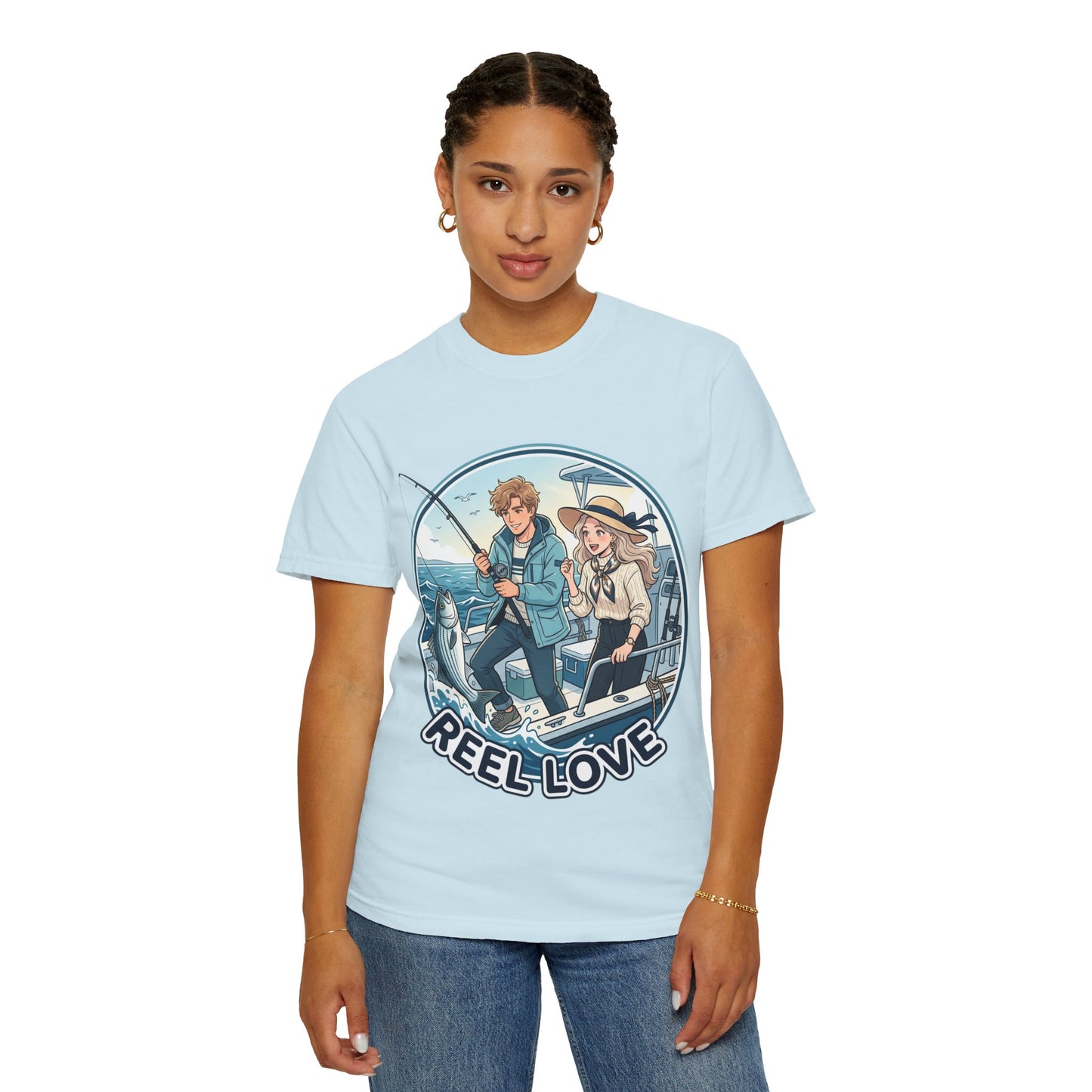 Reel Love Fishing T-Shirt — Cute Couple Anglers Graphic Tee