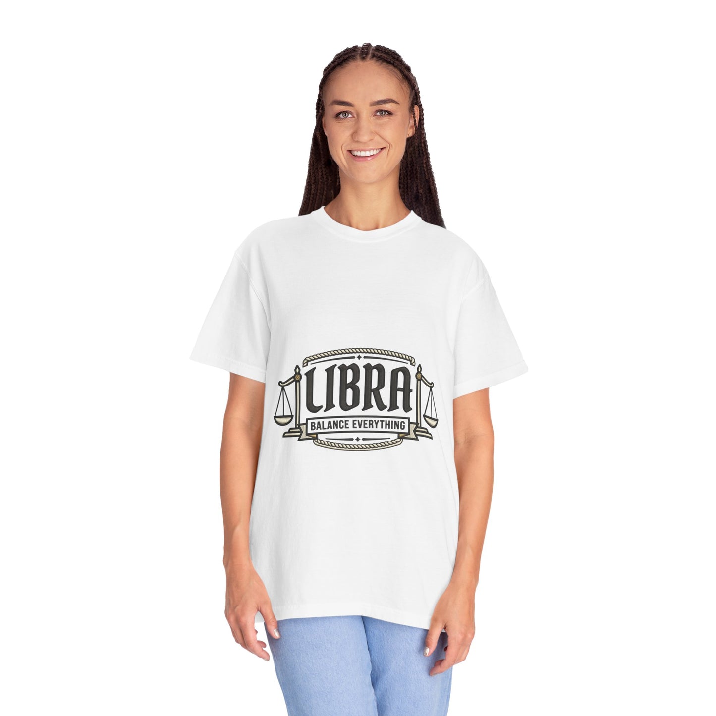 Libra Zodiac T-Shirt — "Balance Everything" Scales Design