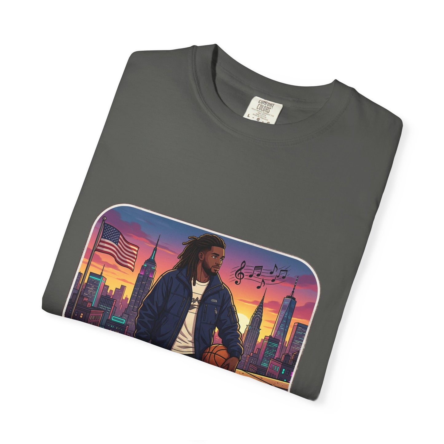 City Sunset Basketball Player T-Shirt — Urban Hoop Lifestyle Tee