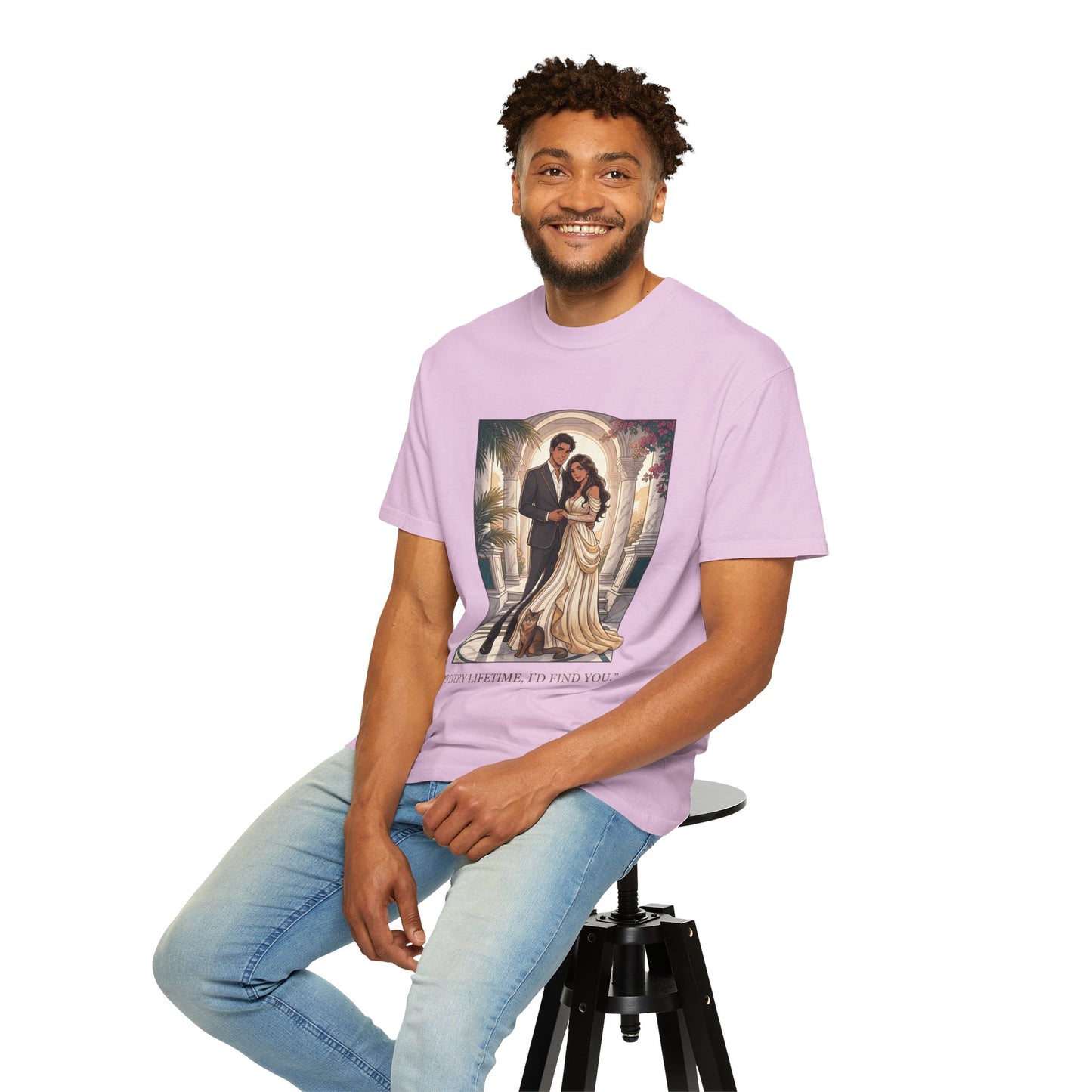 Romantic Vintage Wedding Portrait T-Shirt — "In Every Lifetime, I'd Find You"