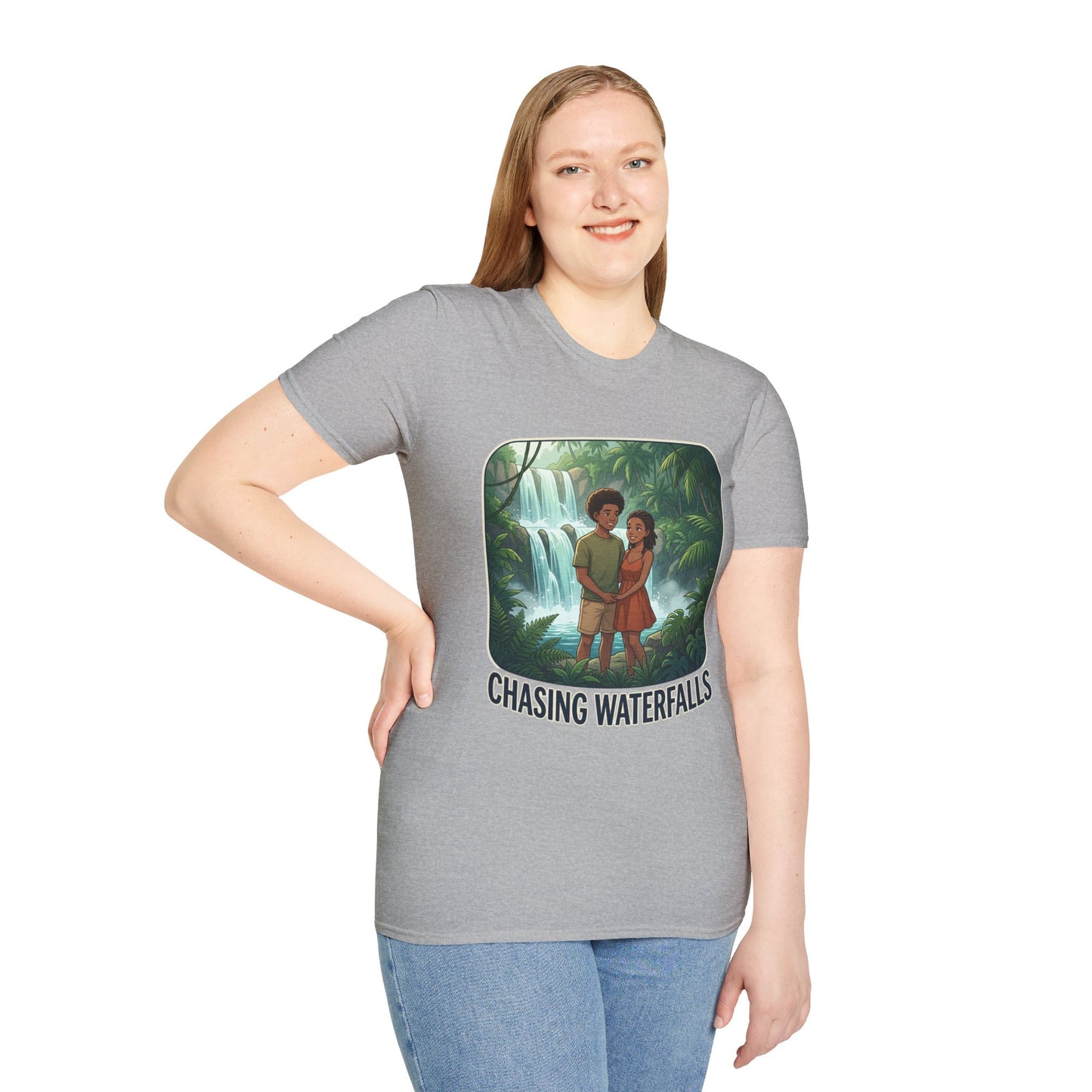 Chasing Waterfalls T-Shirt — Couple Adventure Graphic Tee