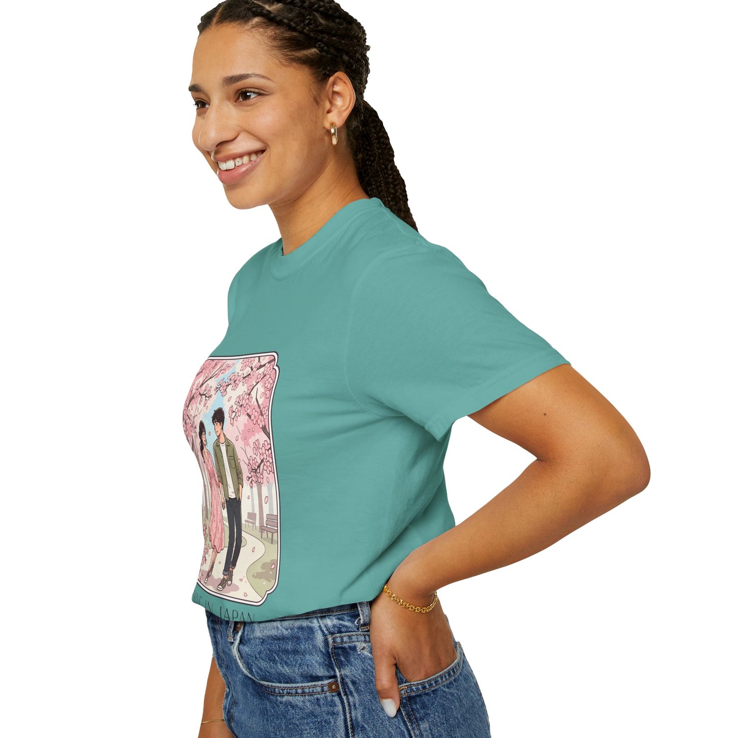 Spring in Japan T-Shirt — Cherry Blossom Couple Graphic Tee