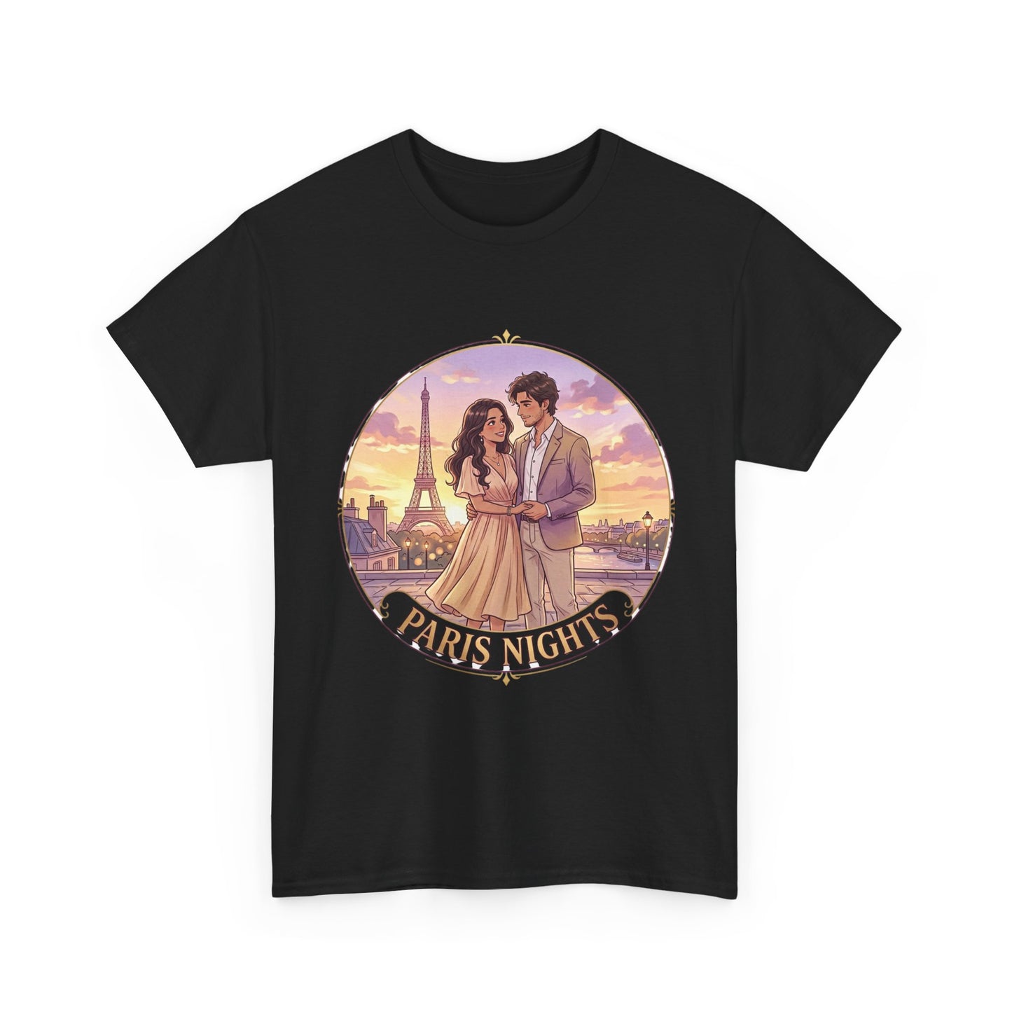 Paris Nights T-Shirt — Romantic Eiffel Tower Couple Tee