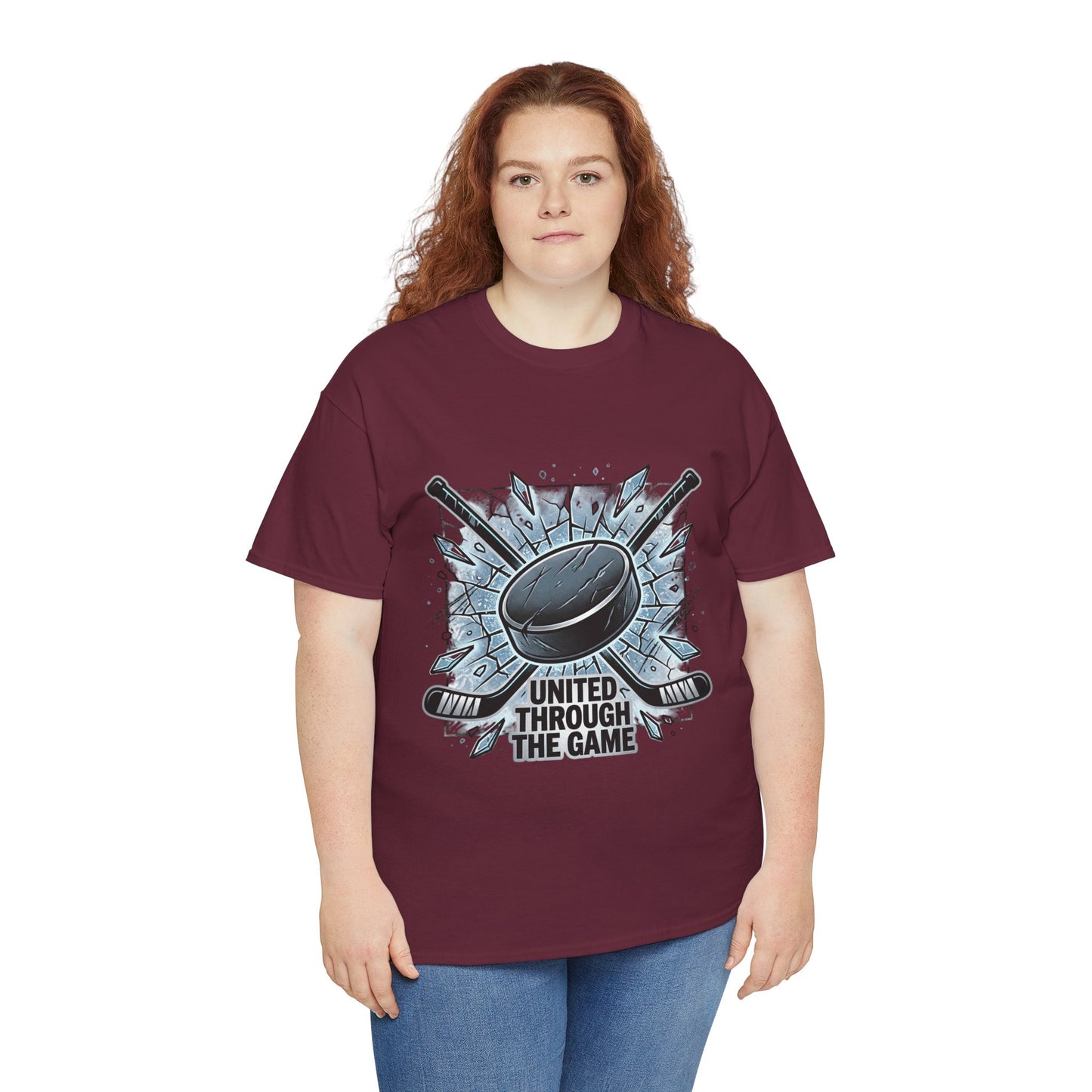 Hockey T-Shirt — "United Through the Game" Graphic Tee