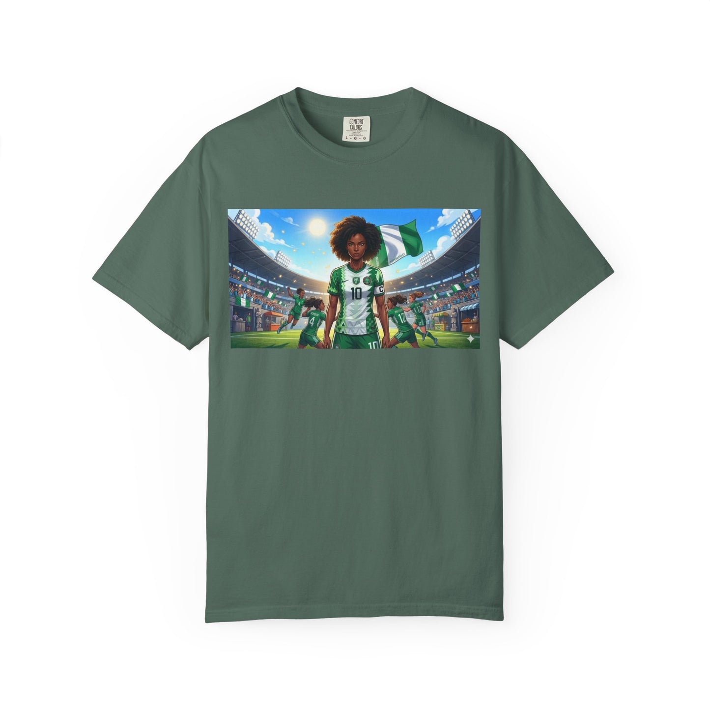 Commander- Female- Nigerian Soccer Player Stadium  - T-shirt - Graphic Tee