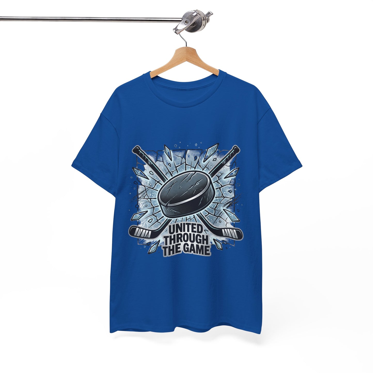 Hockey T-Shirt — "United Through the Game" Graphic Tee