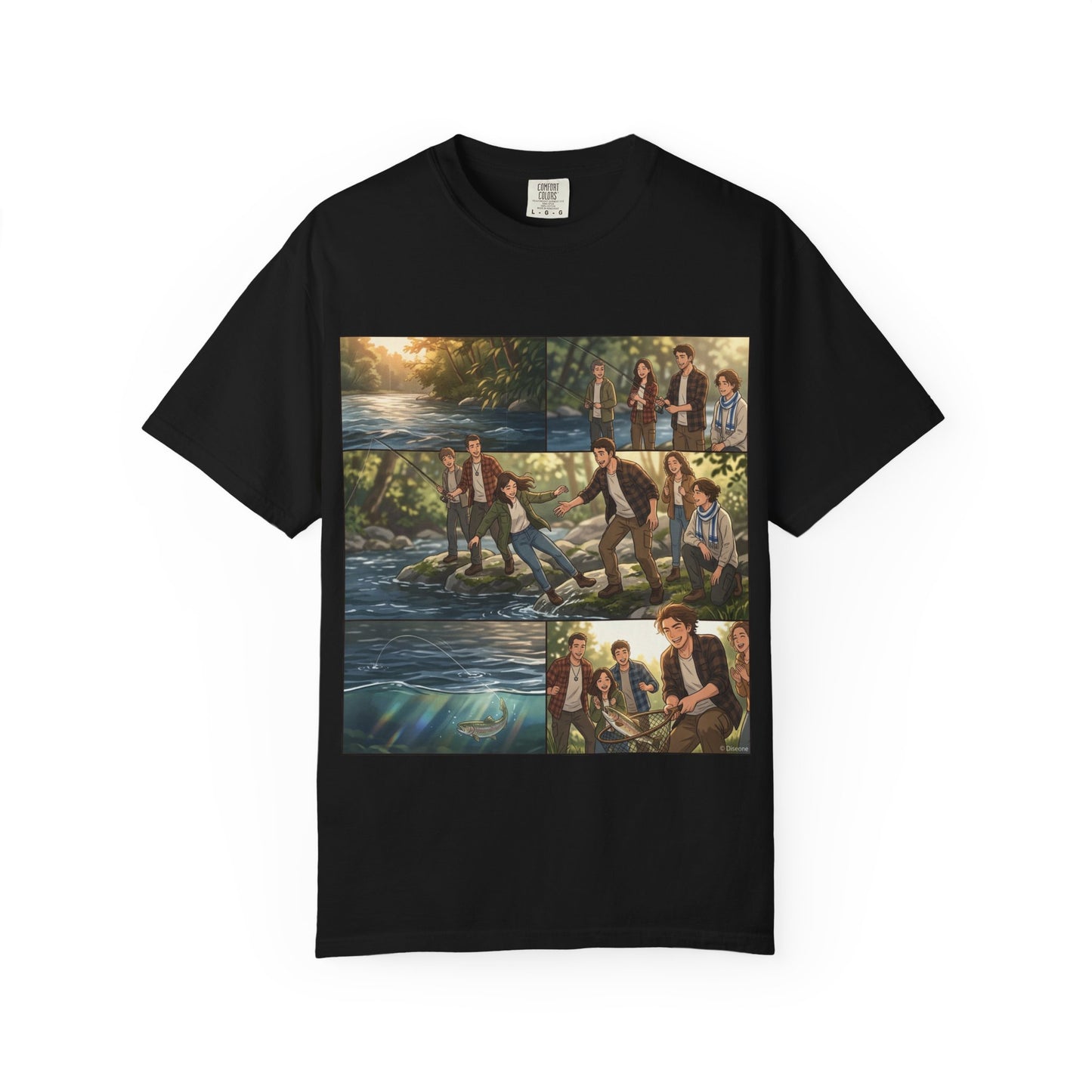 Band Photo Collage T-Shirt – Retro River Scene Crew Tee