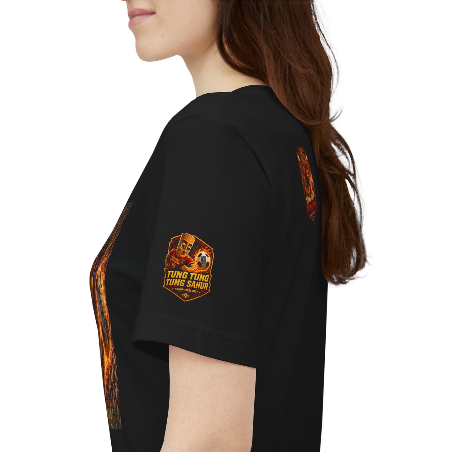 Tung Tung Tung Sahur Soccer Kick Firestorm Graphic Tee — ‘Goal’ Animated Kick Design