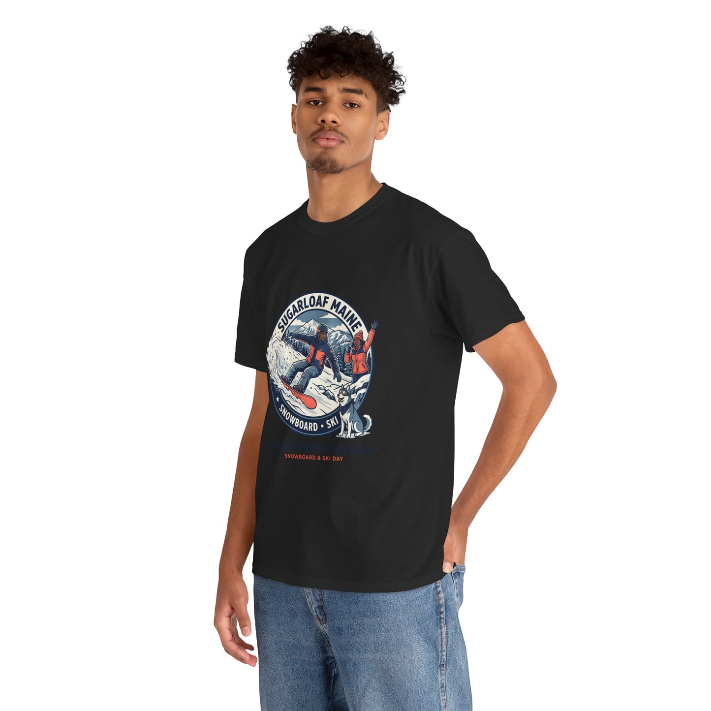 Sugarloaf Maine Snowboard & Ski T‑Shirt — Sugarloaf‑Carrabassett Valley Retro Graphic Tee