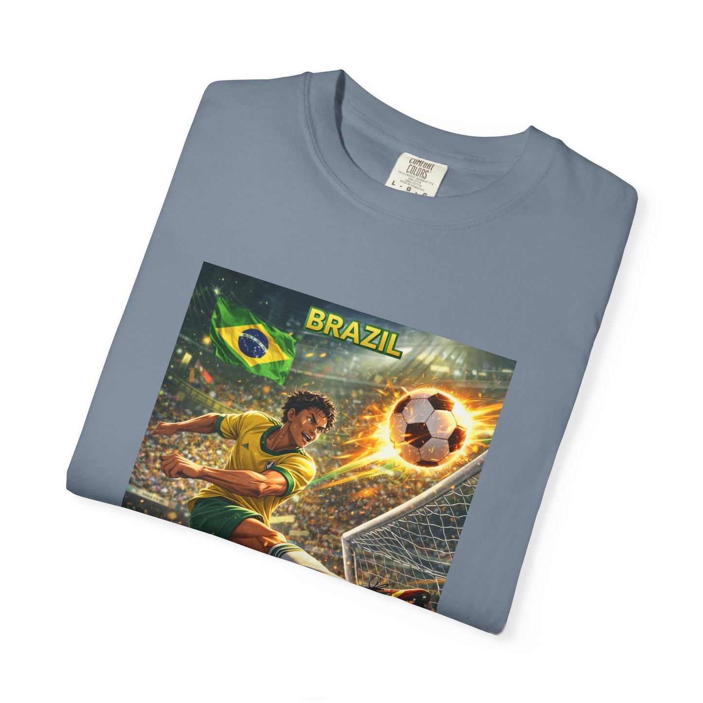 Brazil Soccer T-Shirt – Vintage Player Kick Graphic (Brazil)