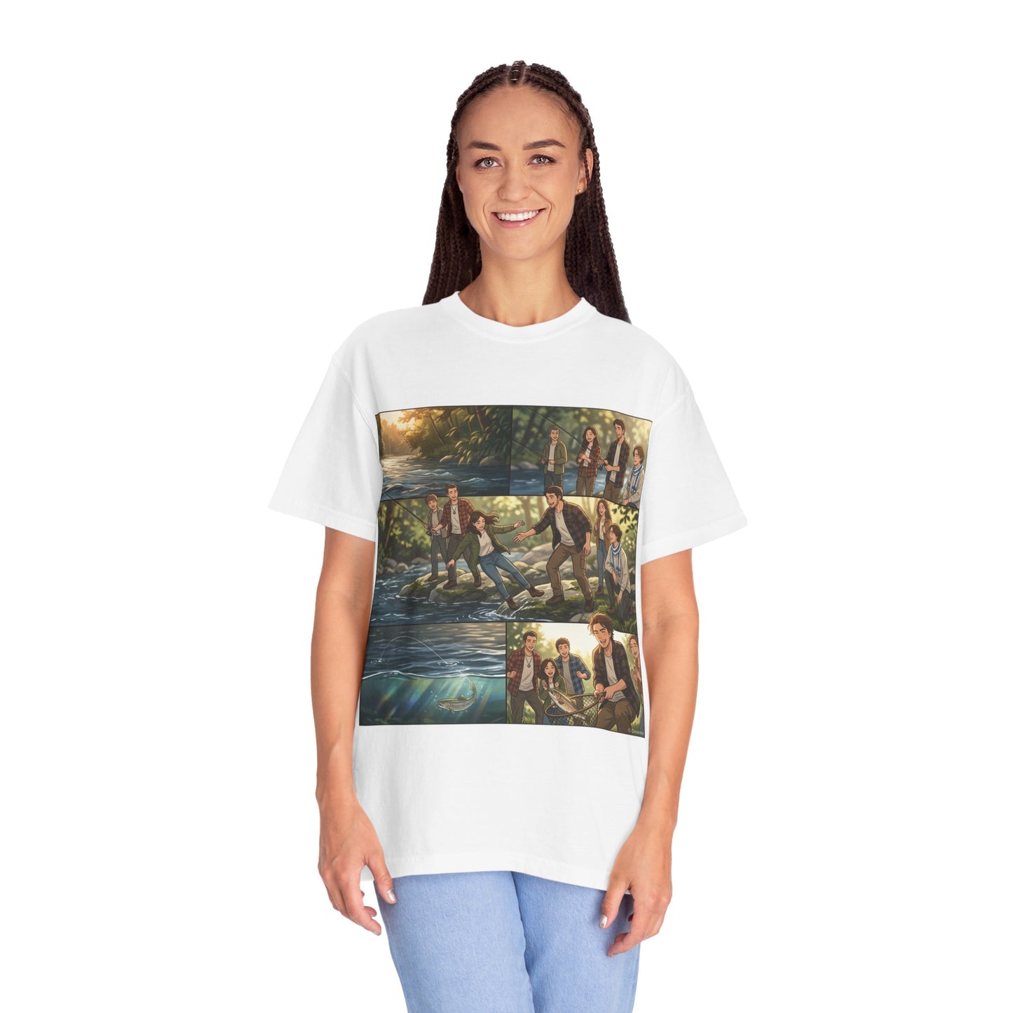 Band Photo Collage T-Shirt – Retro River Scene Crew Tee