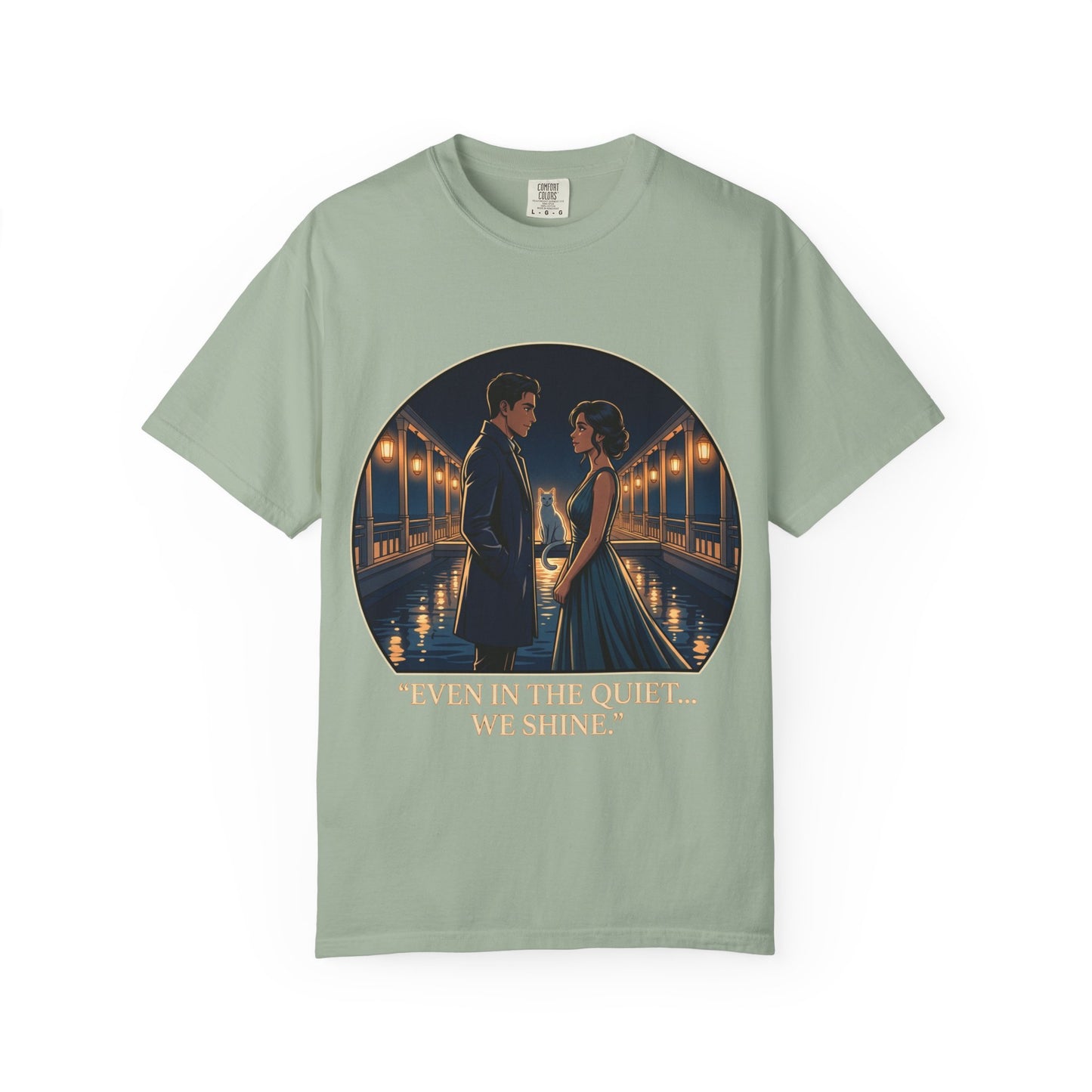 Romantic Night Stroll T-Shirt — "Even in the Quiet... We Shine" Graphic Tee