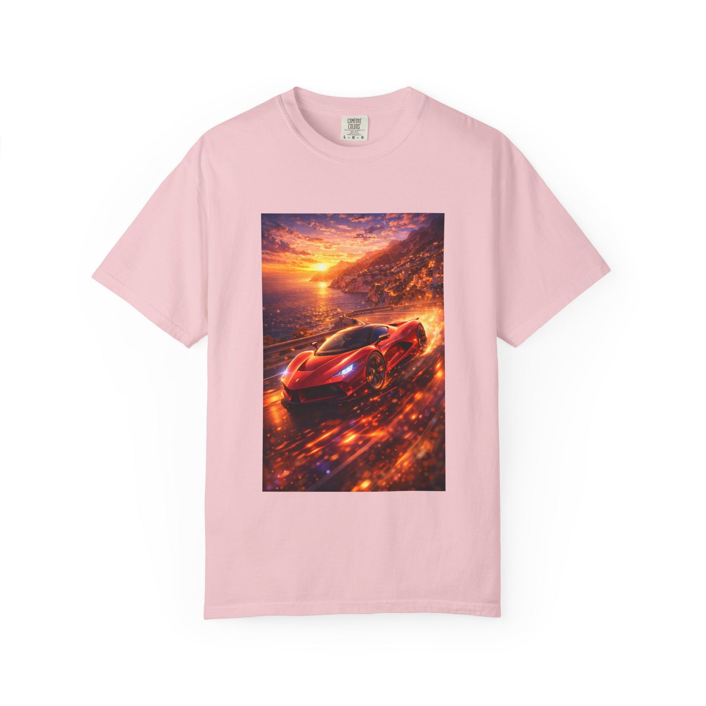 Ferrari F80- Amalfi Coast, Italy - T‑Shirt — Red Sports Car Print