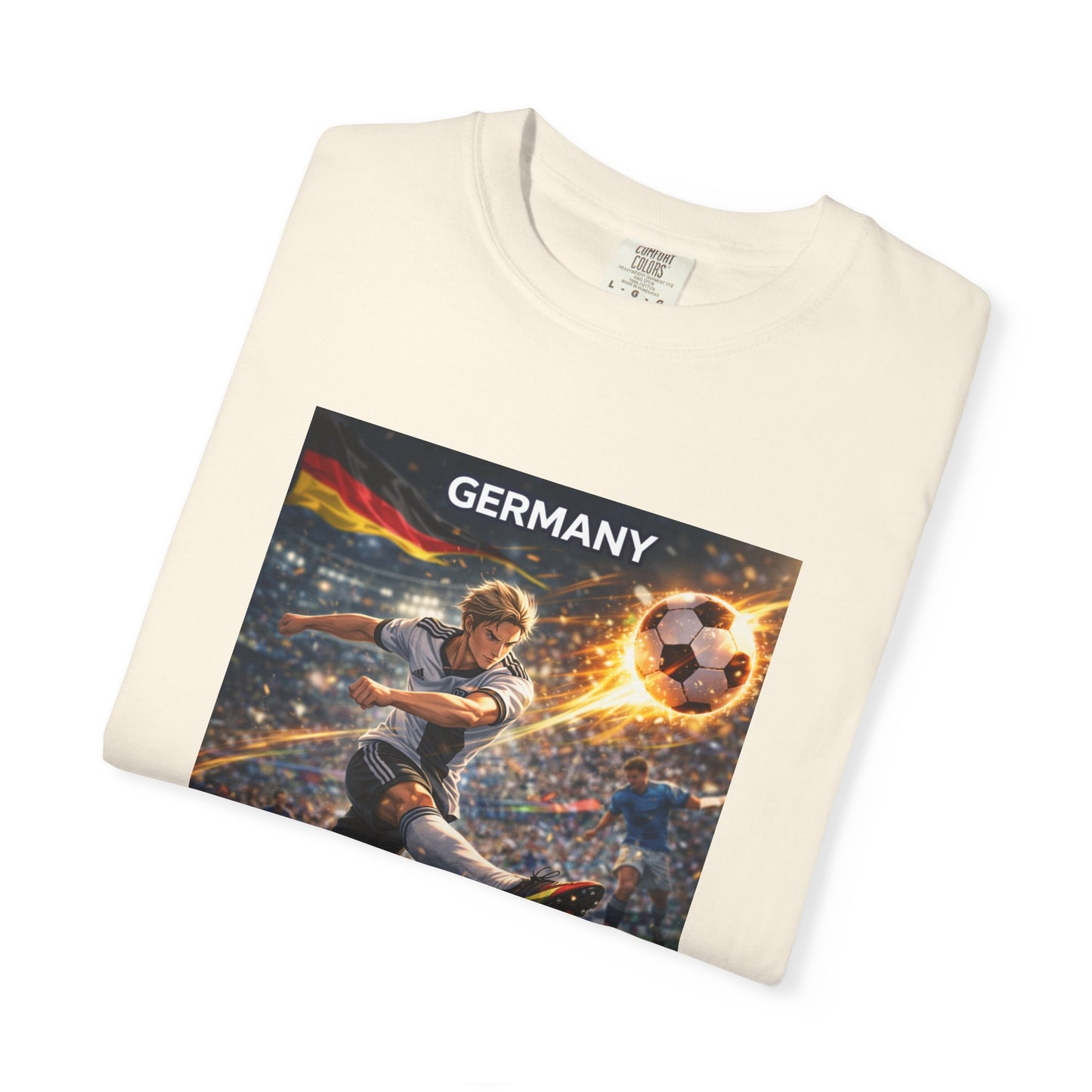 Germany Soccer Player Graphic T-Shirt — Retro Football Stadium Print