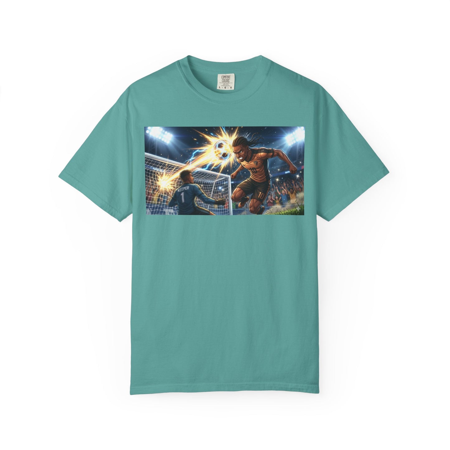 Soccer Goal Explosion T-Shirt — Action-Packed Football Graphic Tee