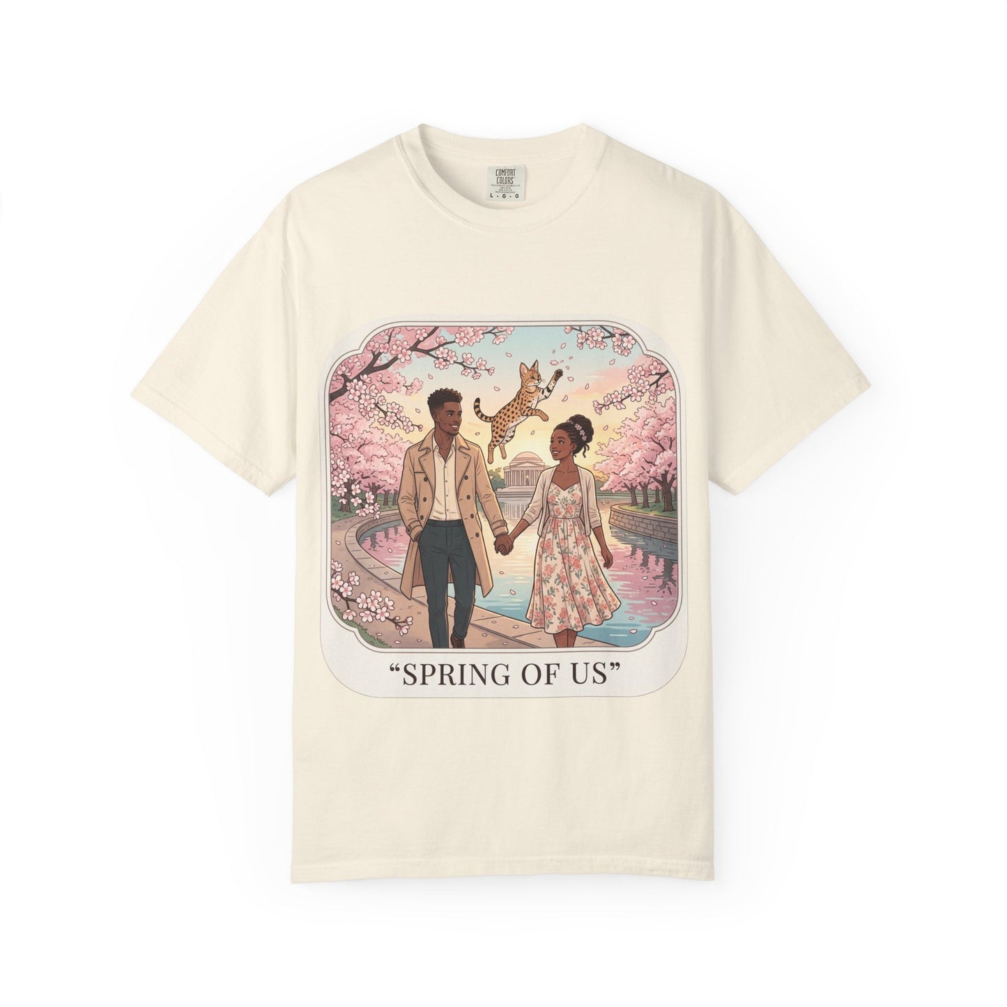 Spring of Us T-Shirt — Romantic Cherry Blossom Couple Graphic Tee