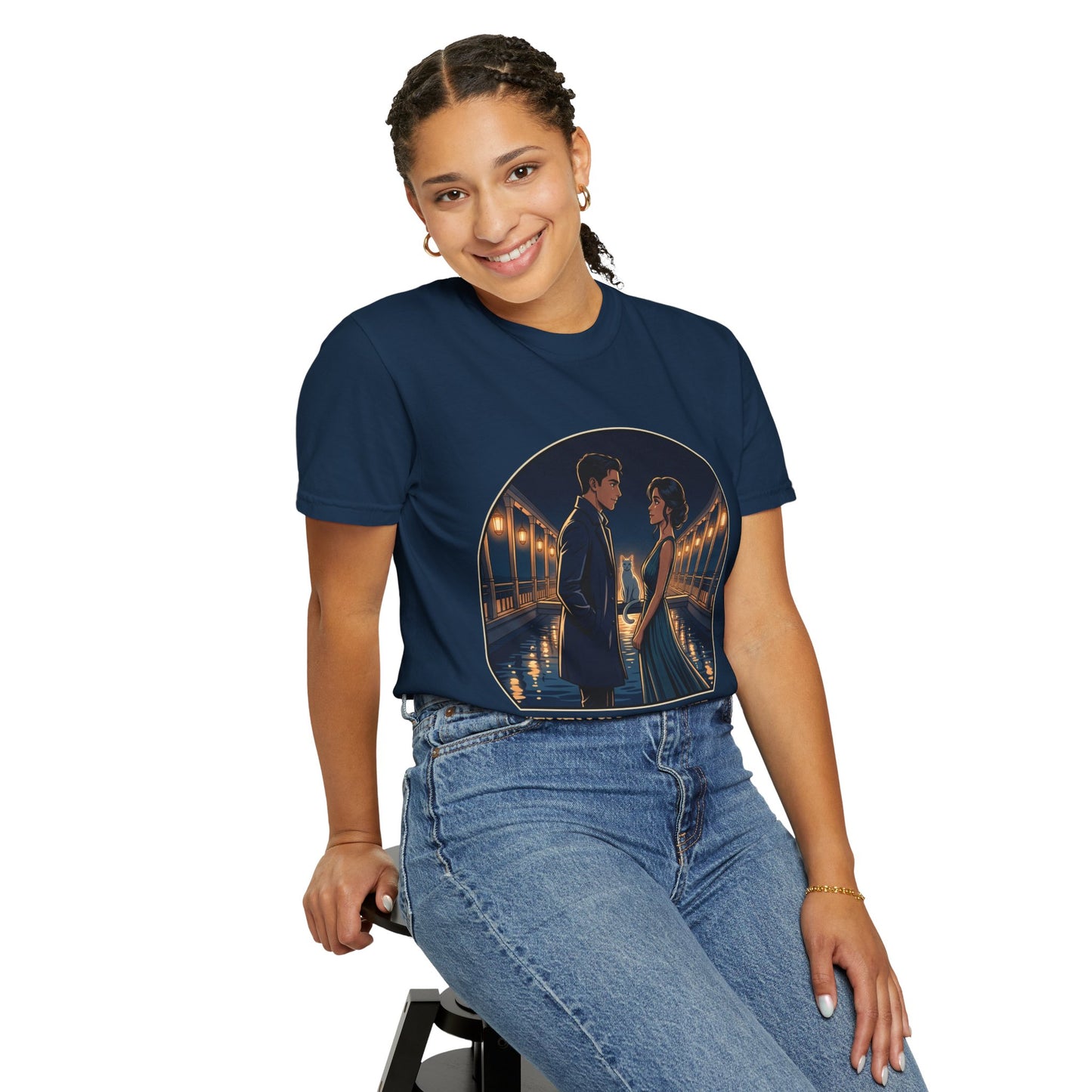 Romantic Night Stroll T-Shirt — "Even in the Quiet... We Shine" Graphic Tee