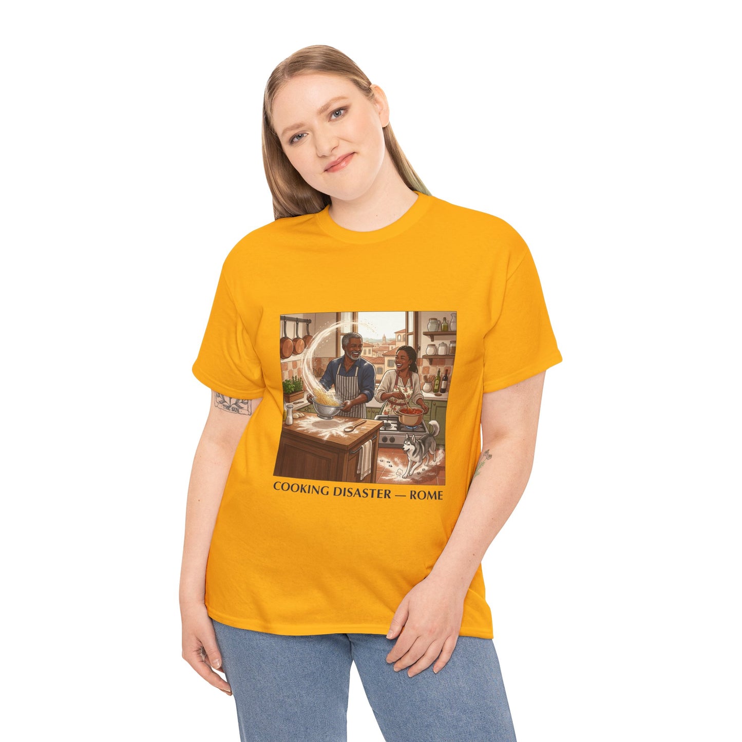 T-Shirt — 'Cooking Disaster — Rome' Illustrated Cooking Tee