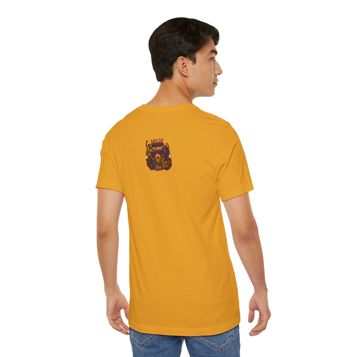 Tung Tung Tung Sahur Header Goal Soccer Action Graphic Tee — Team Court Night Design