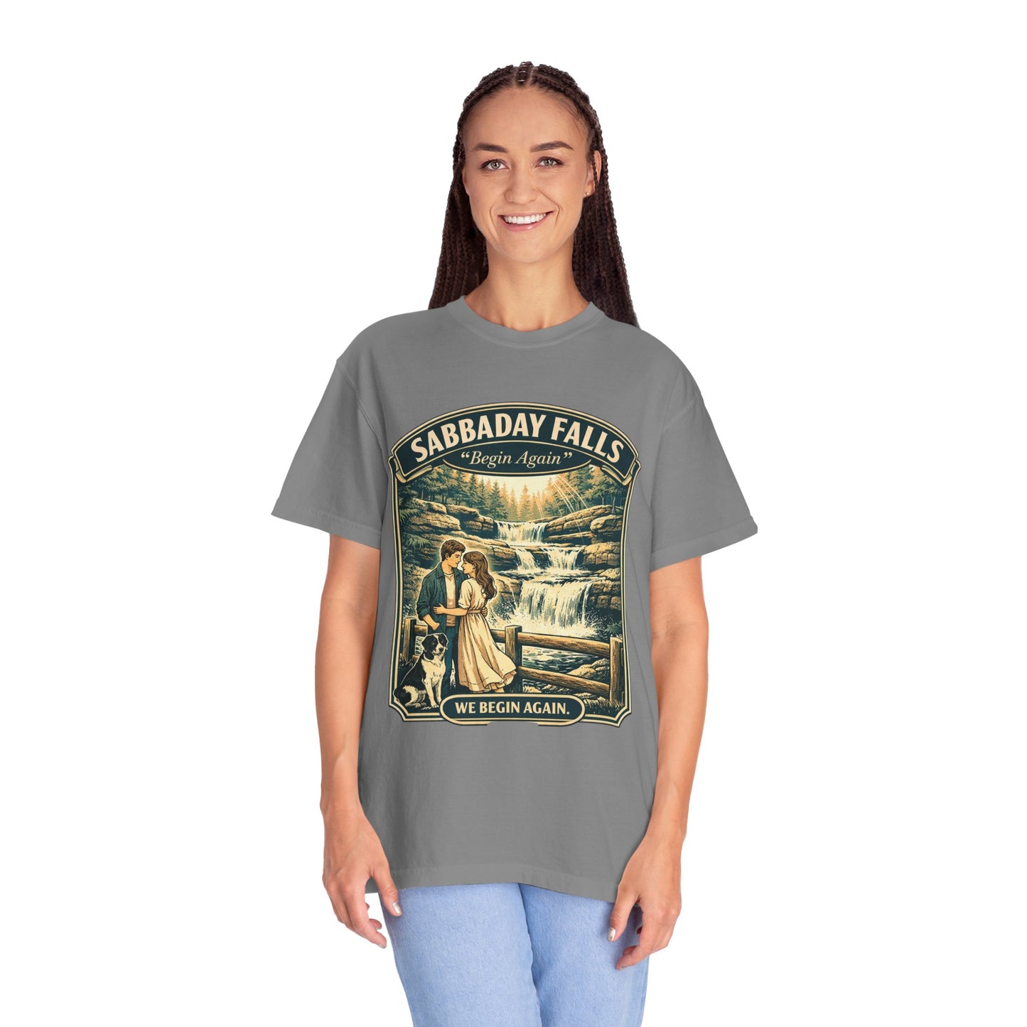 Sabbaday Falls 'We Begin Again' Vintage Nature T-Shirt
