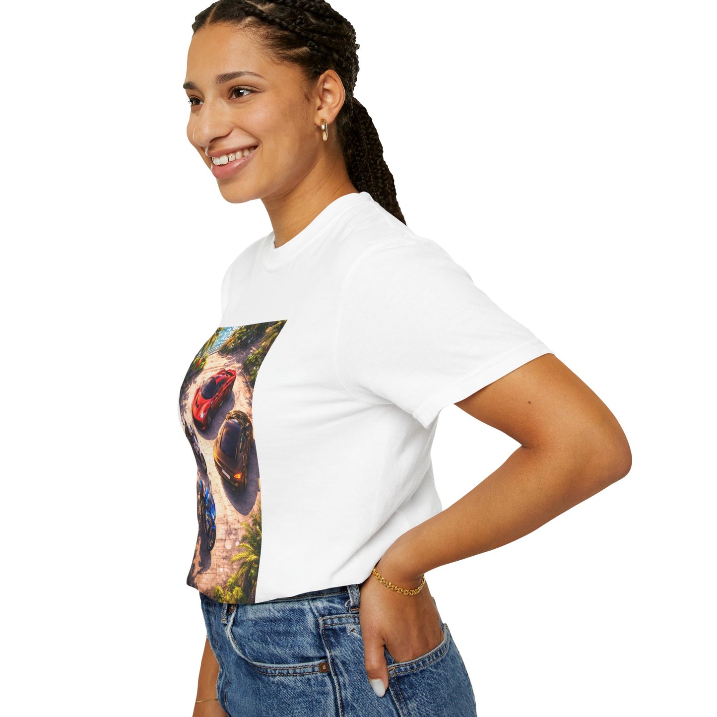 MULTI-VEHICLE - T-Shirt — Tropical Sports Cars & Motorbikes Print
