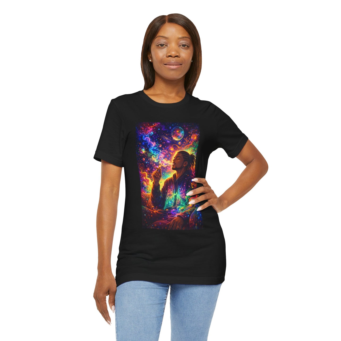 Psychedelic Session T-Shirt — Cosmic Portrait Graphic Tee