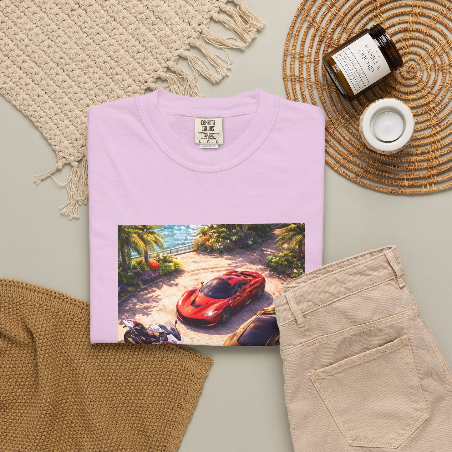 MULTI-VEHICLE - T-Shirt — Tropical Sports Cars & Motorbikes Print
