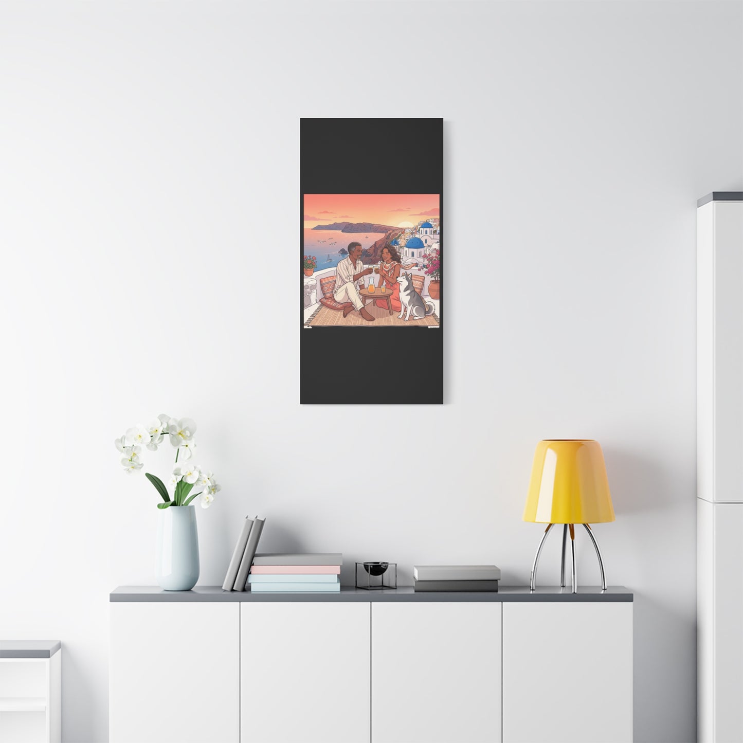 Santorini, Greece – “Sunset Serenade - Matte Canvas, Stretched, 1.25"