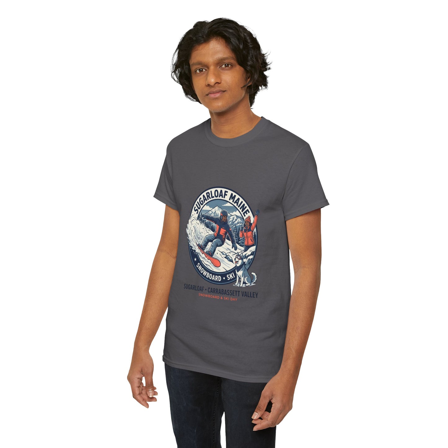 Sugarloaf Maine Snowboard & Ski T‑Shirt — Sugarloaf‑Carrabassett Valley Retro Graphic Tee