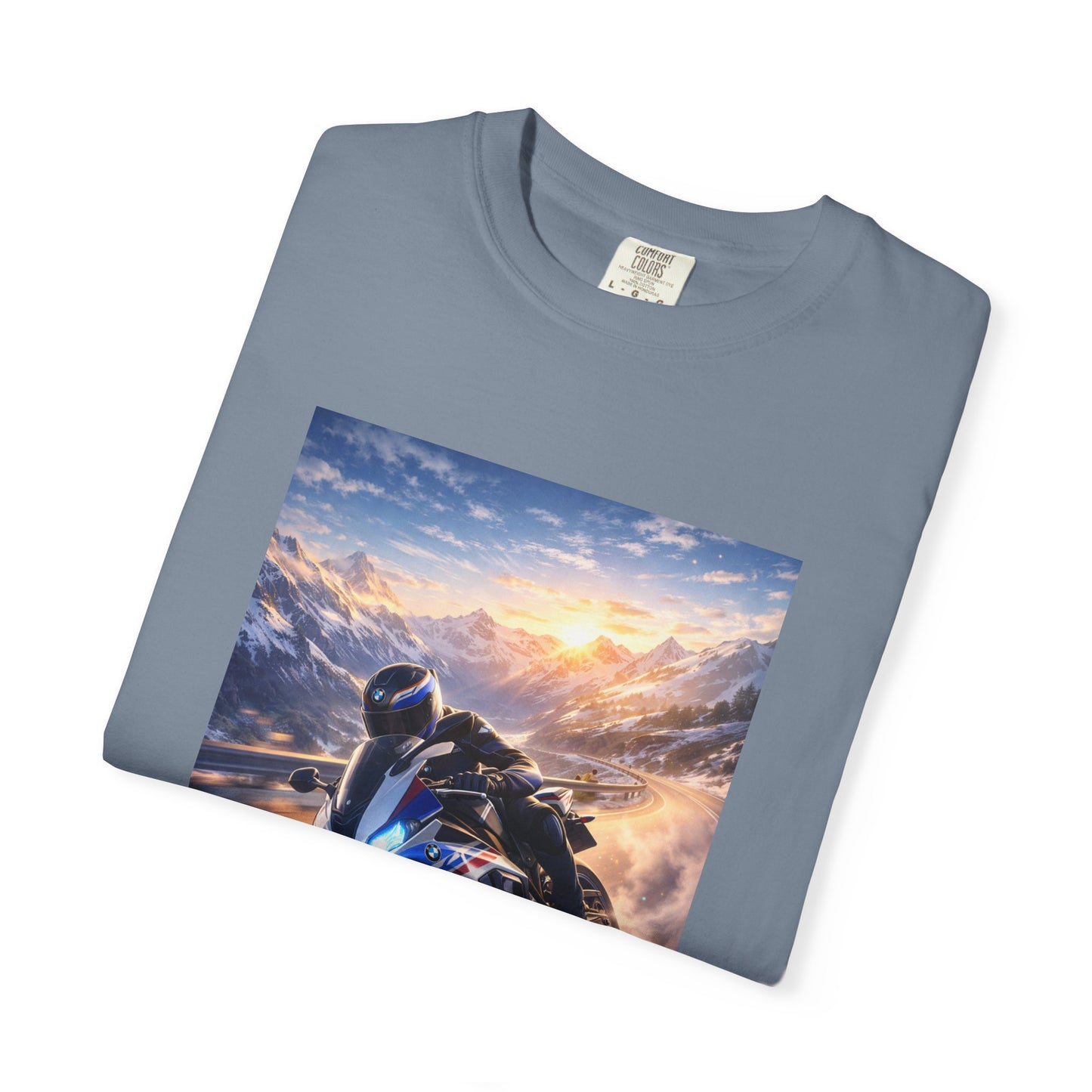 BMW S1000RR ALPINE GHOST RIDE - T‑Shirt — Sportbike Skyline Graphic Tee