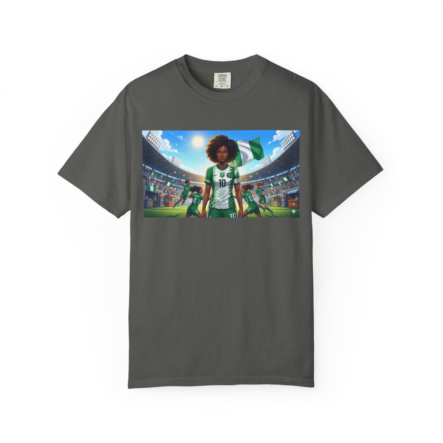 Commander- Female- Nigerian Soccer Player Stadium  - T-shirt - Graphic Tee