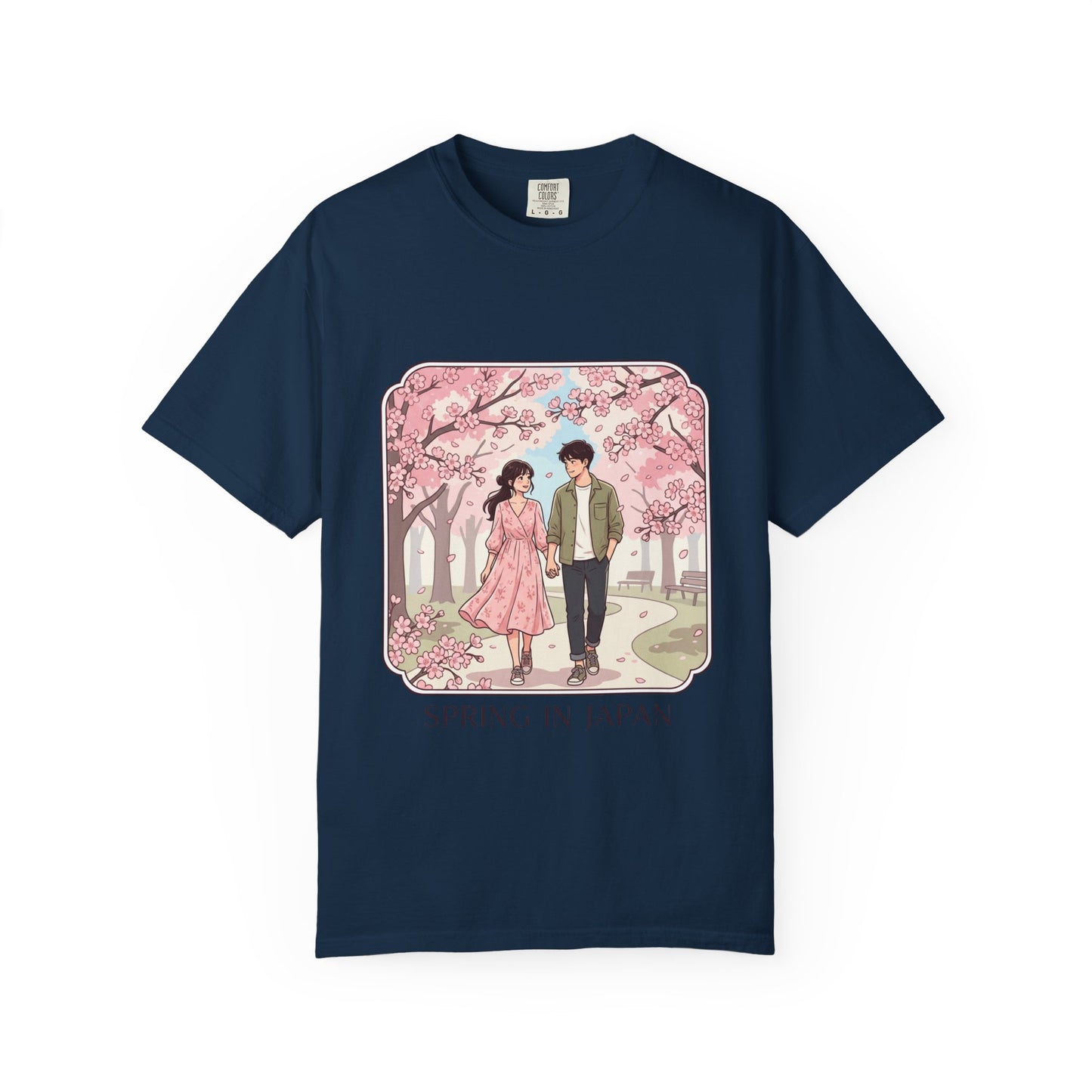 Spring in Japan T-Shirt — Cherry Blossom Couple Graphic Tee