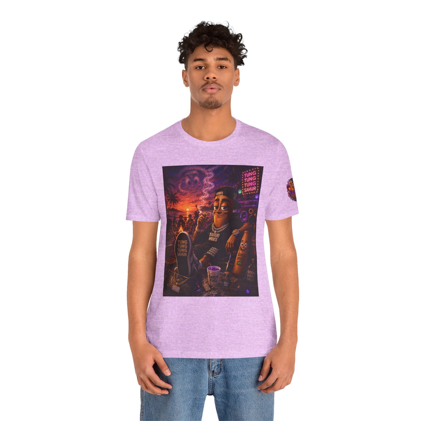 Tung Tung Tung Sahur Laid-Back Nightlife Graphic Tee — "Things Take Time" Urban Cartoon Design