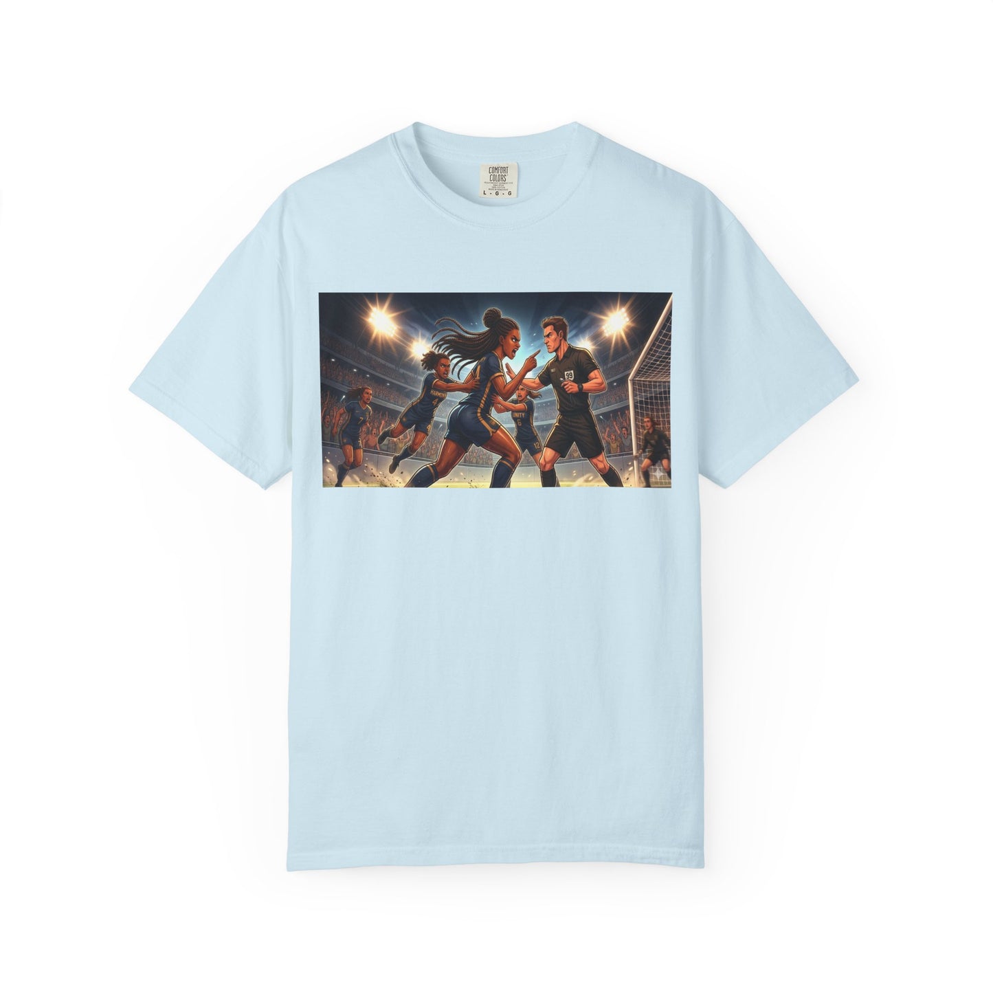 Soccer Night Match T-Shirt — Dynamic Players Under Stadium Lights