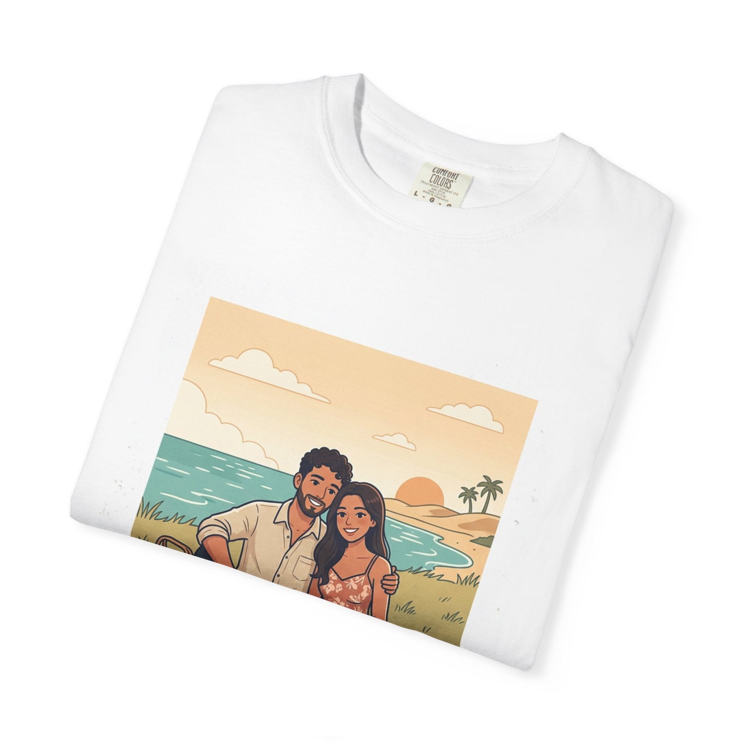 Beach Picnic Couple T‑Shirt — “The best days aren’t planned.” Relaxed Vacation Tee