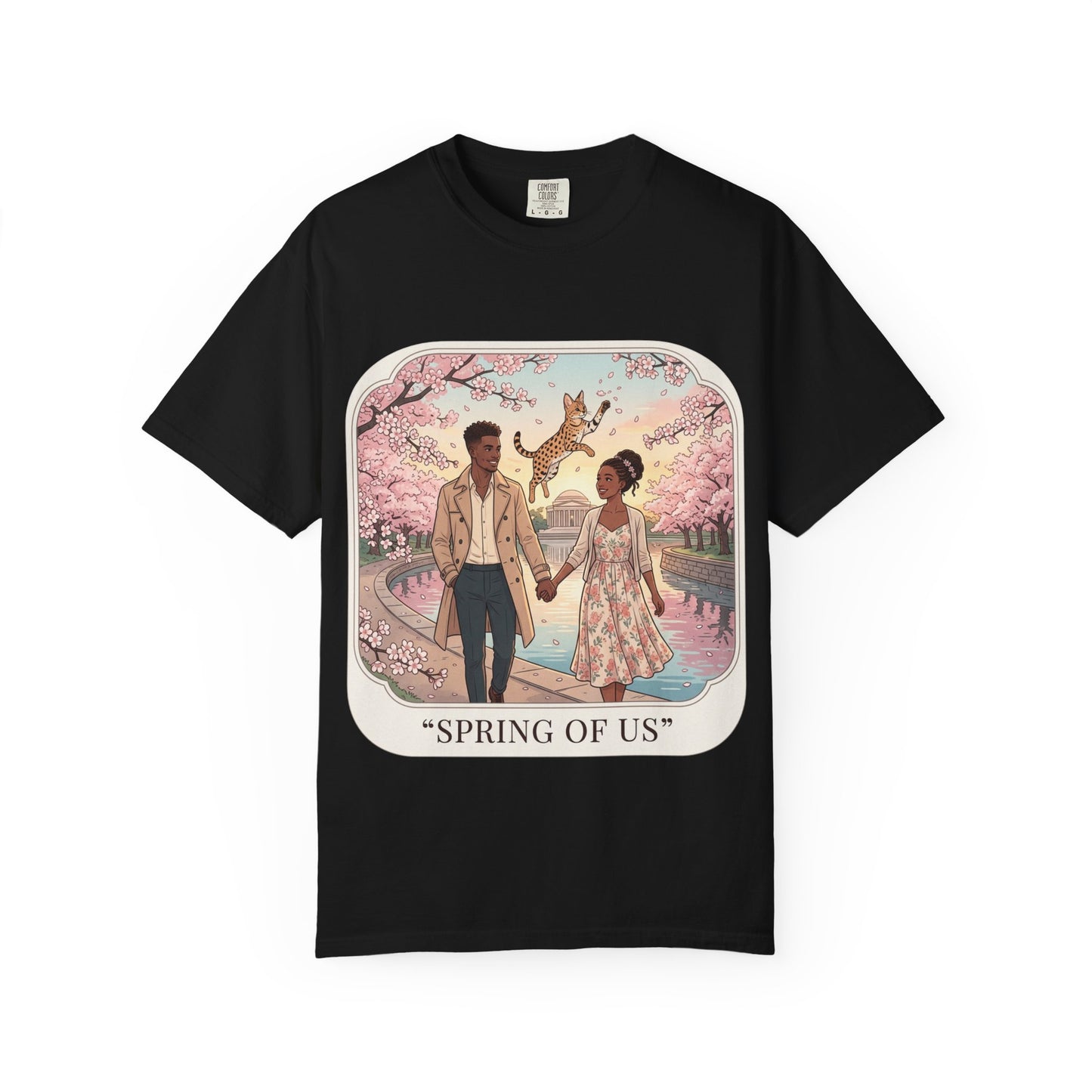 Spring of Us T-Shirt — Romantic Cherry Blossom Couple Graphic Tee