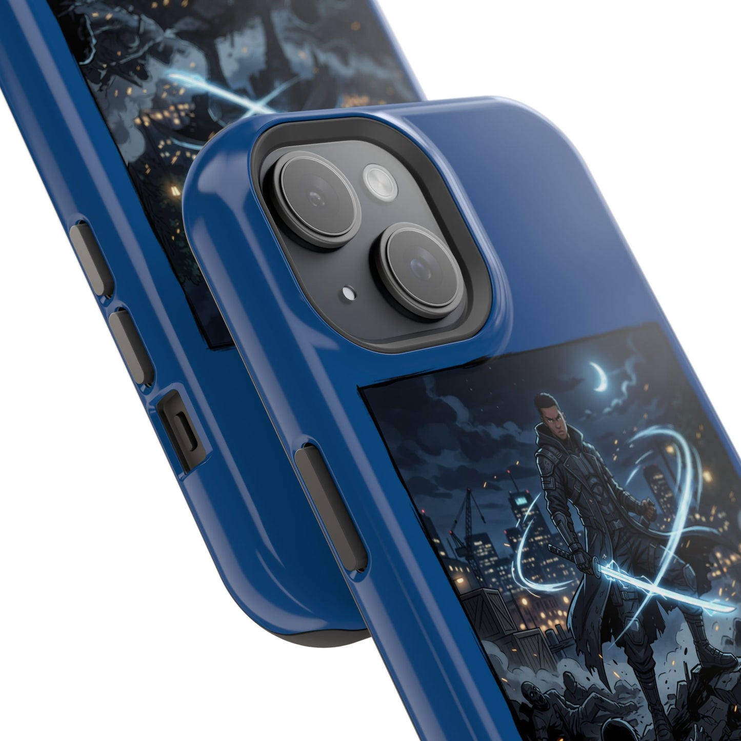 Magnetic Impact-Resistant Phone Case — Night Warrior Sci‑Fi Design