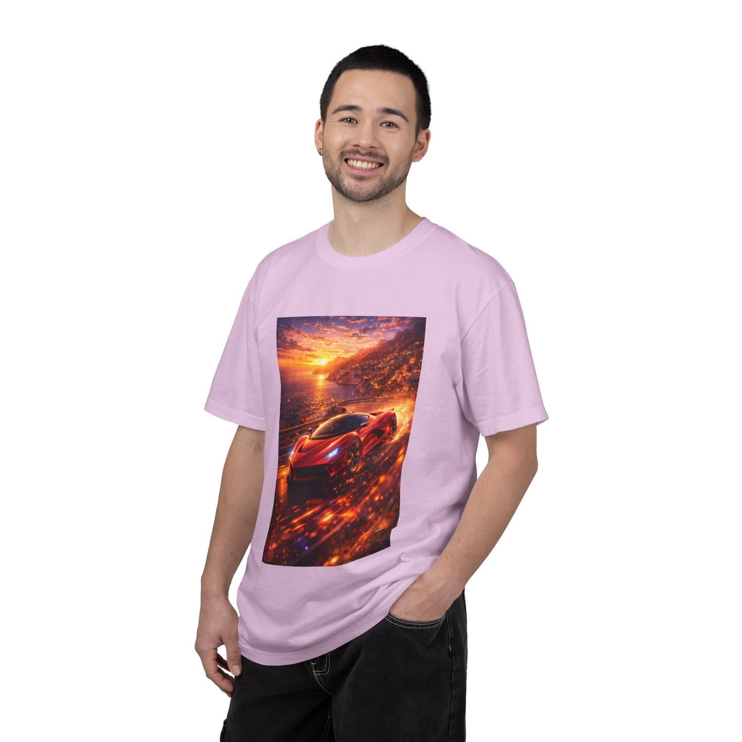 Ferrari F80- Amalfi Coast, Italy - T‑Shirt — Red Sports Car Print