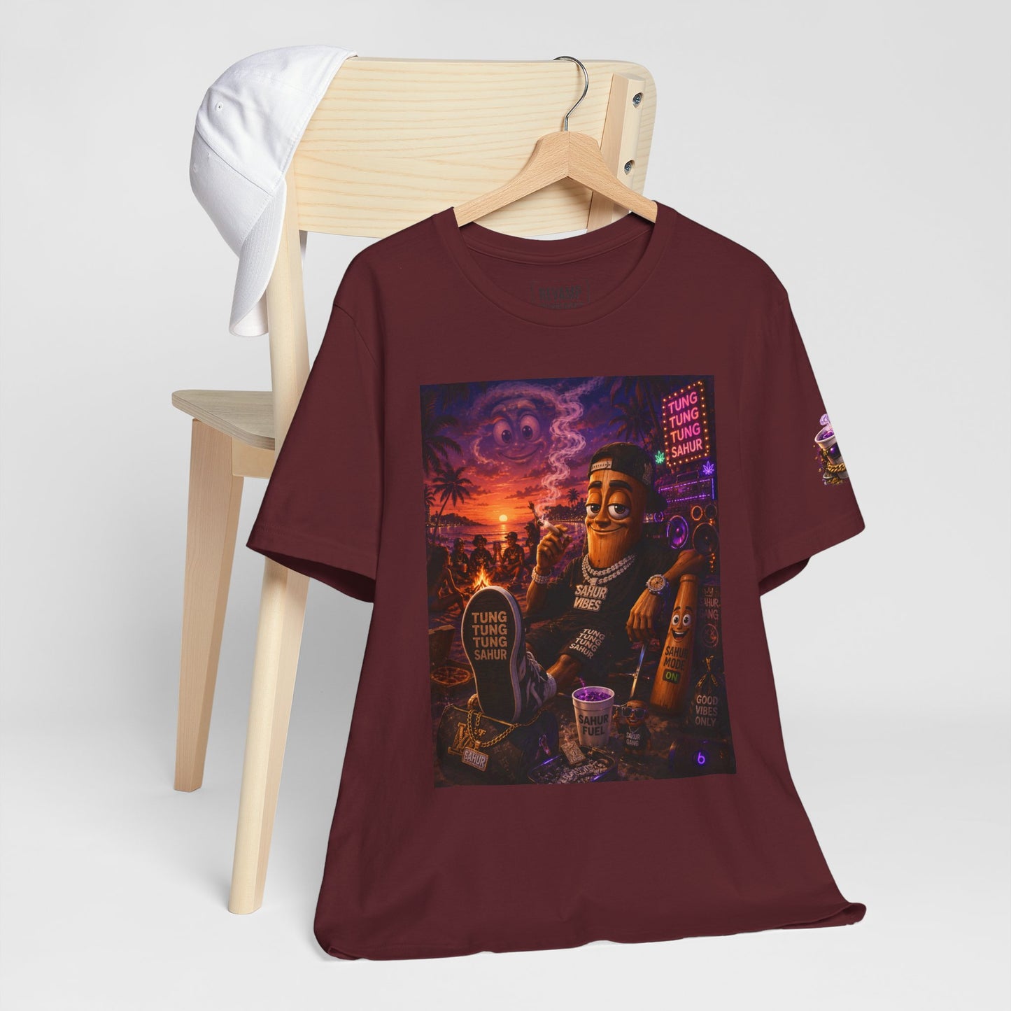Tung Tung Tung Sahur T-Shirt — "Summertime Vibes" Retro Beach Party Graphic Tee